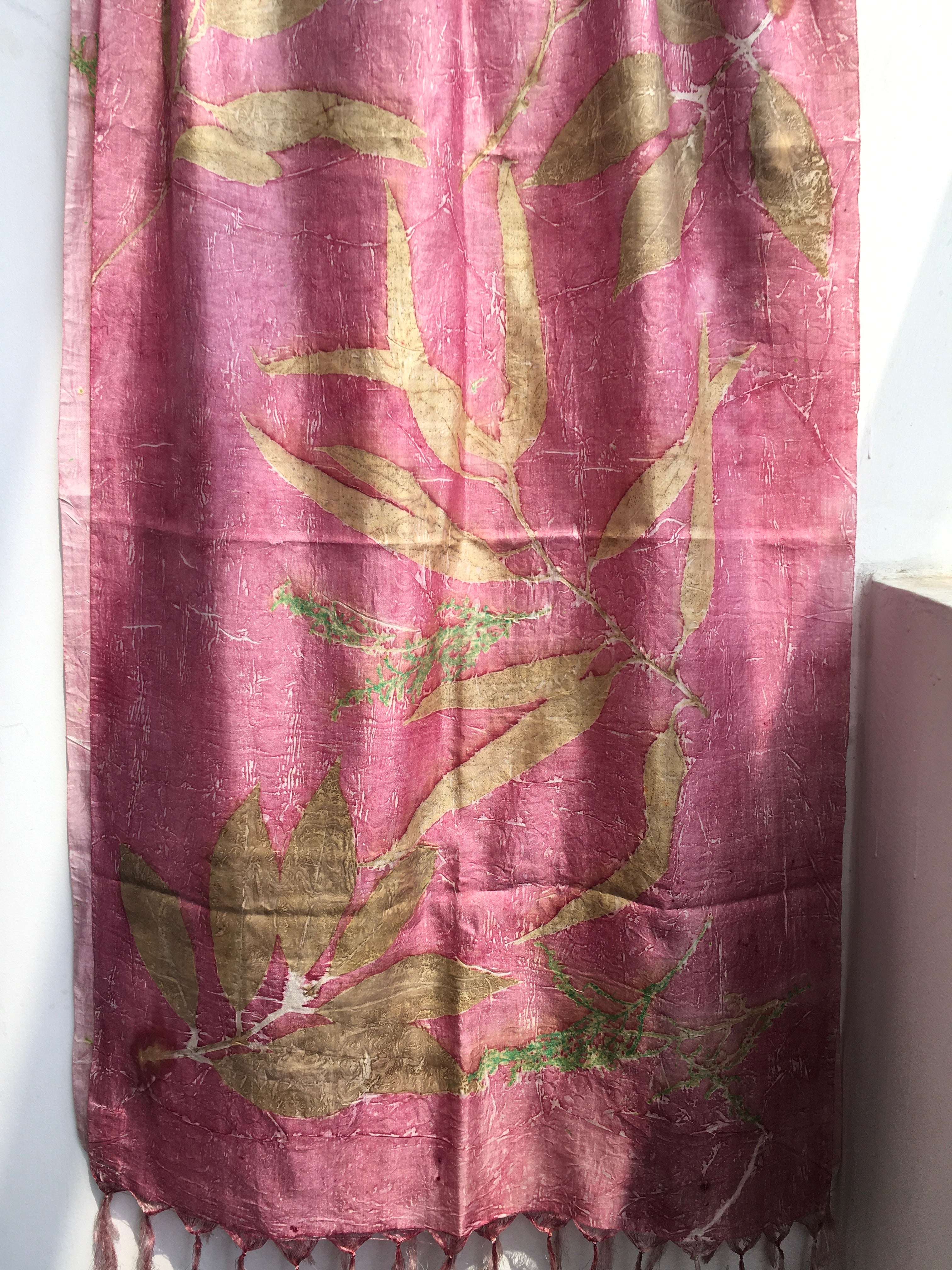 Blush Forest Ecoprinted Scarf