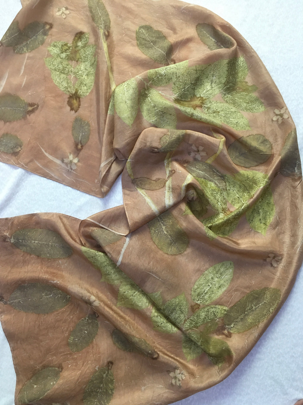 Floral Ecoprinted Pure Silk Scarf
