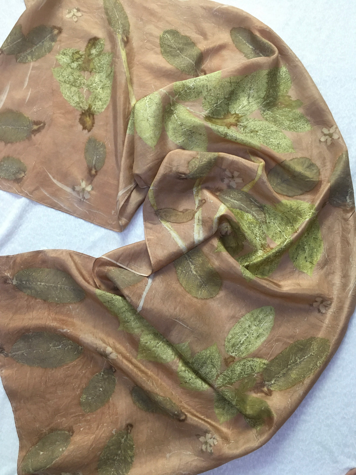 Floral Ecoprinted Pure Silk Scarf