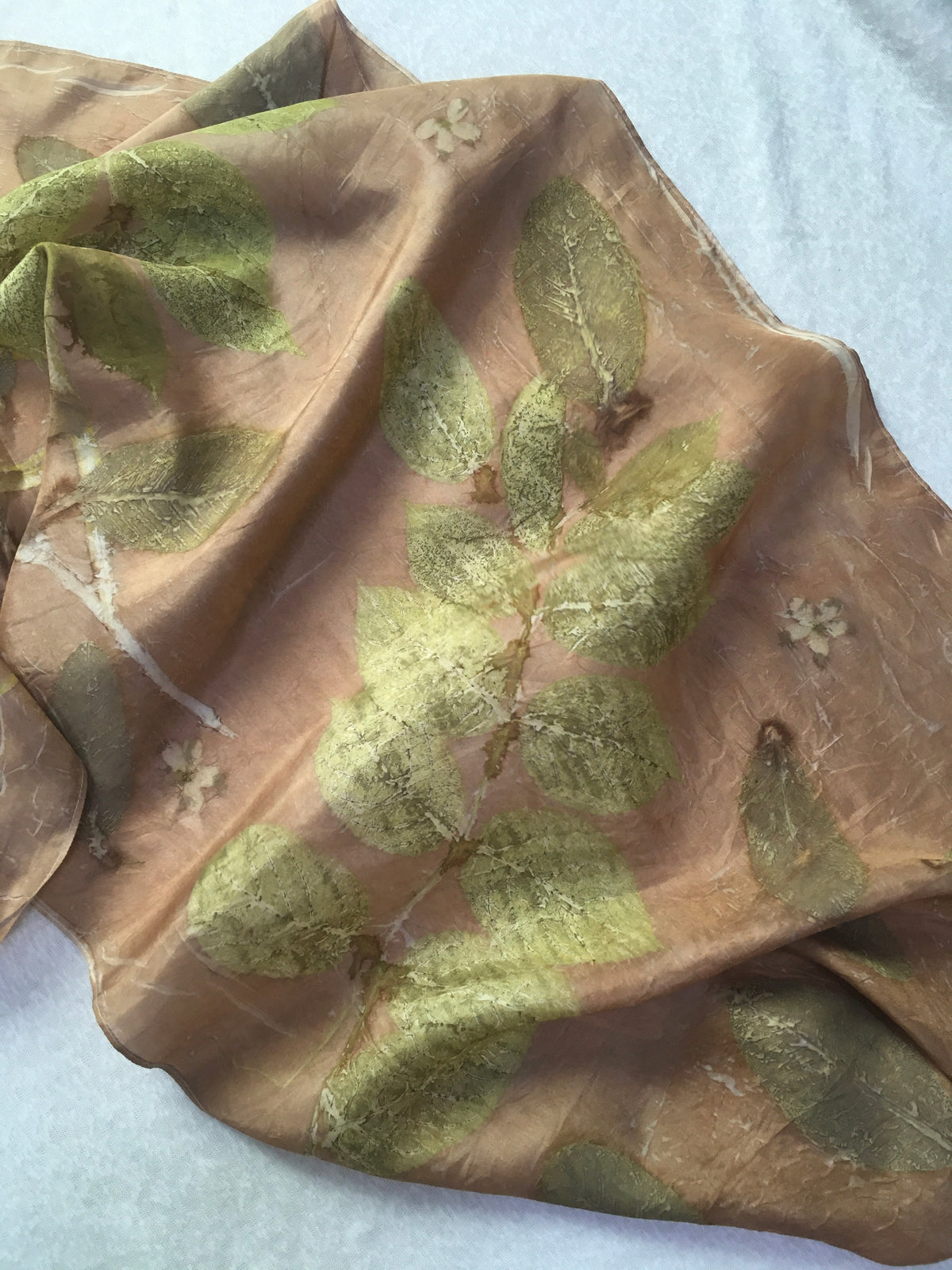 Floral Ecoprinted Pure Silk Scarf