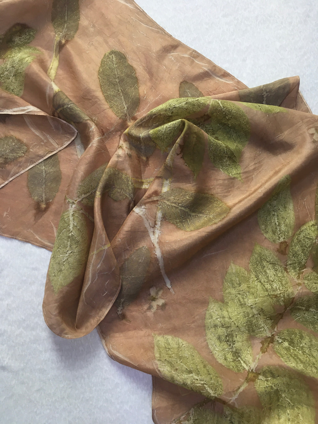 Floral Ecoprinted Pure Silk Scarf