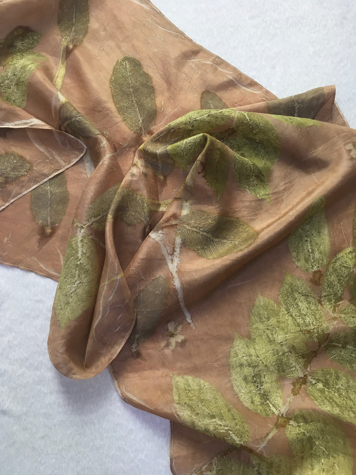 Floral Ecoprinted Pure Silk Scarf