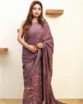 Eucalyptus Ecoprinted Mulmul Cotton Saree