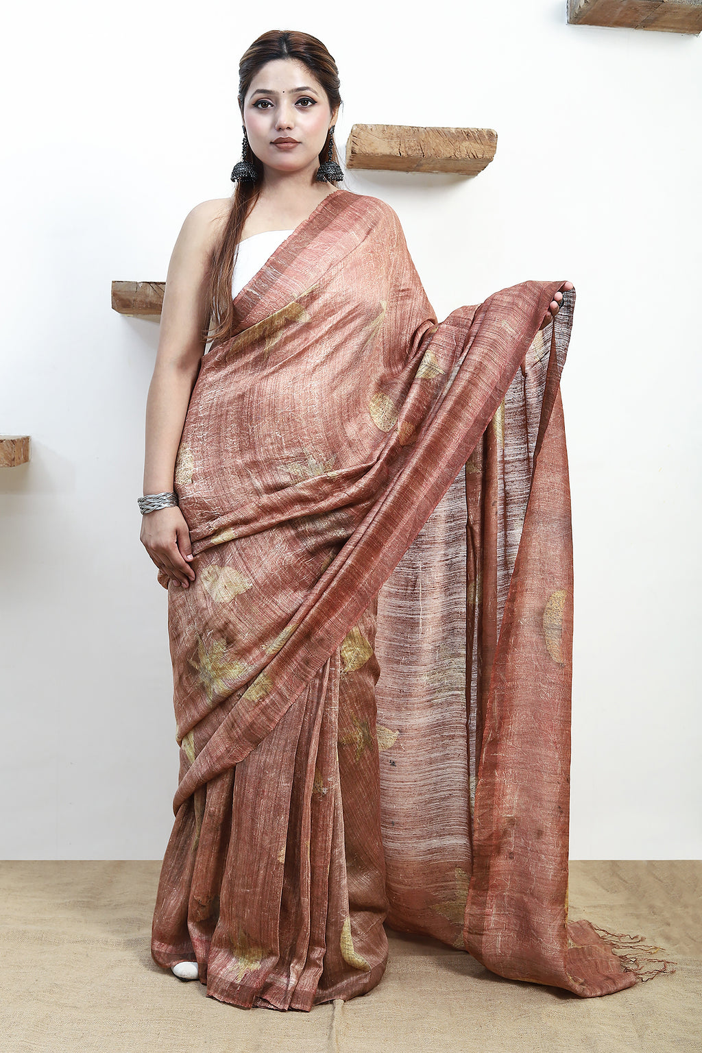Sandstone Drape Matka Silk Saree