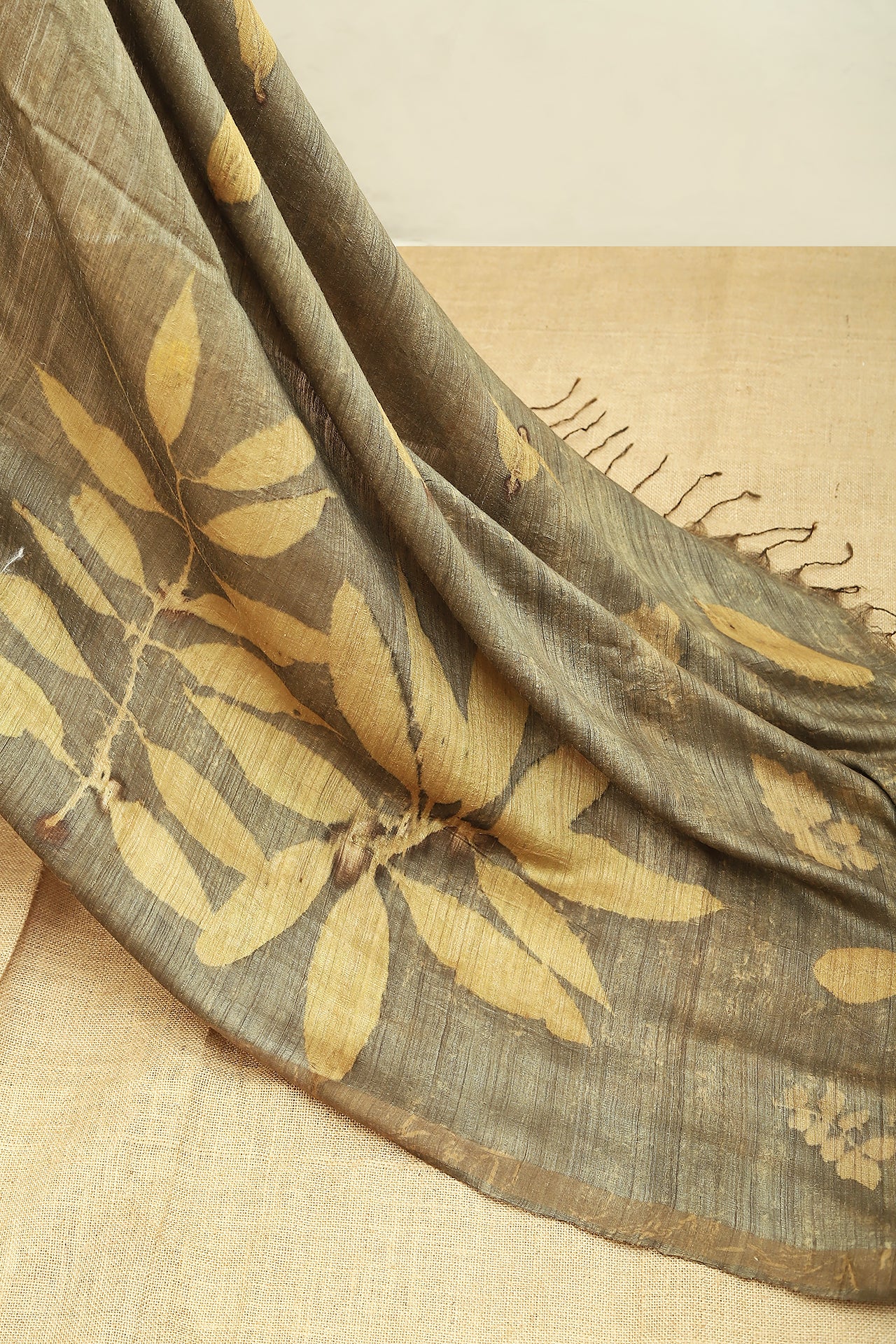 Jamun Ecoprinted Matka Silk Saree