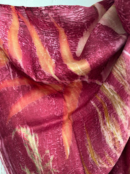 Deep Pink Pure Silk Scarf