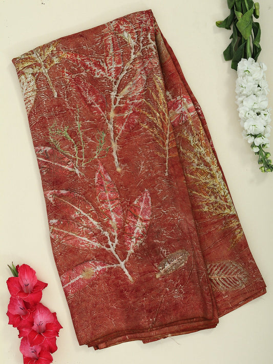 Autumn Mist Maroon Saree