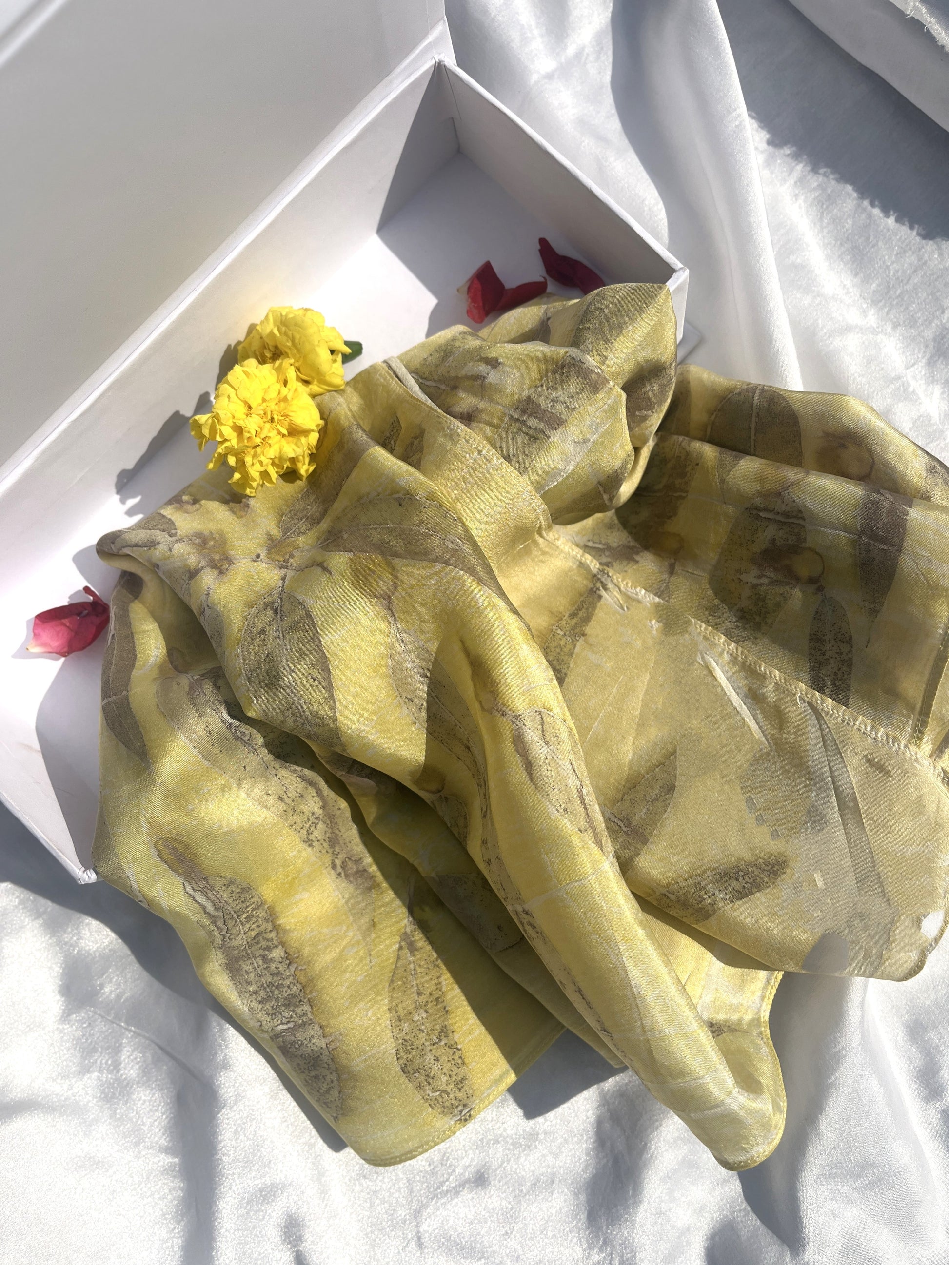 Silk scarf on kokikar box