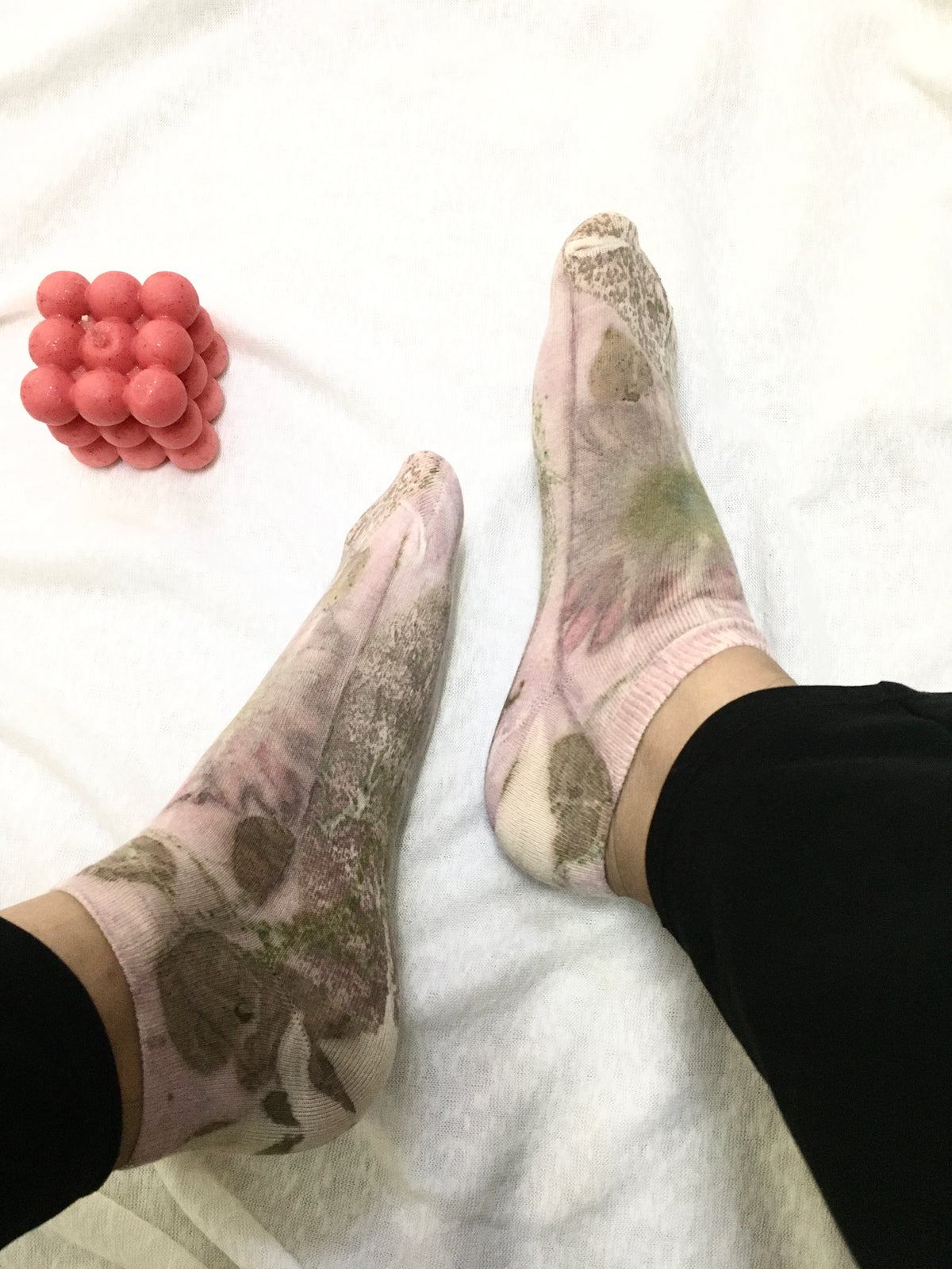Fallen Petals Eco Printed Socks