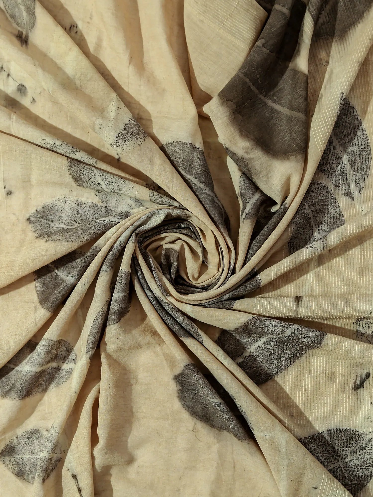 round view of Jamun Whisper Ecoprinted Cotton Saree