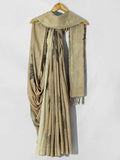 Jamun Whisper Ecoprinted Cotton Saree draped elegant on hanger by kokikar 