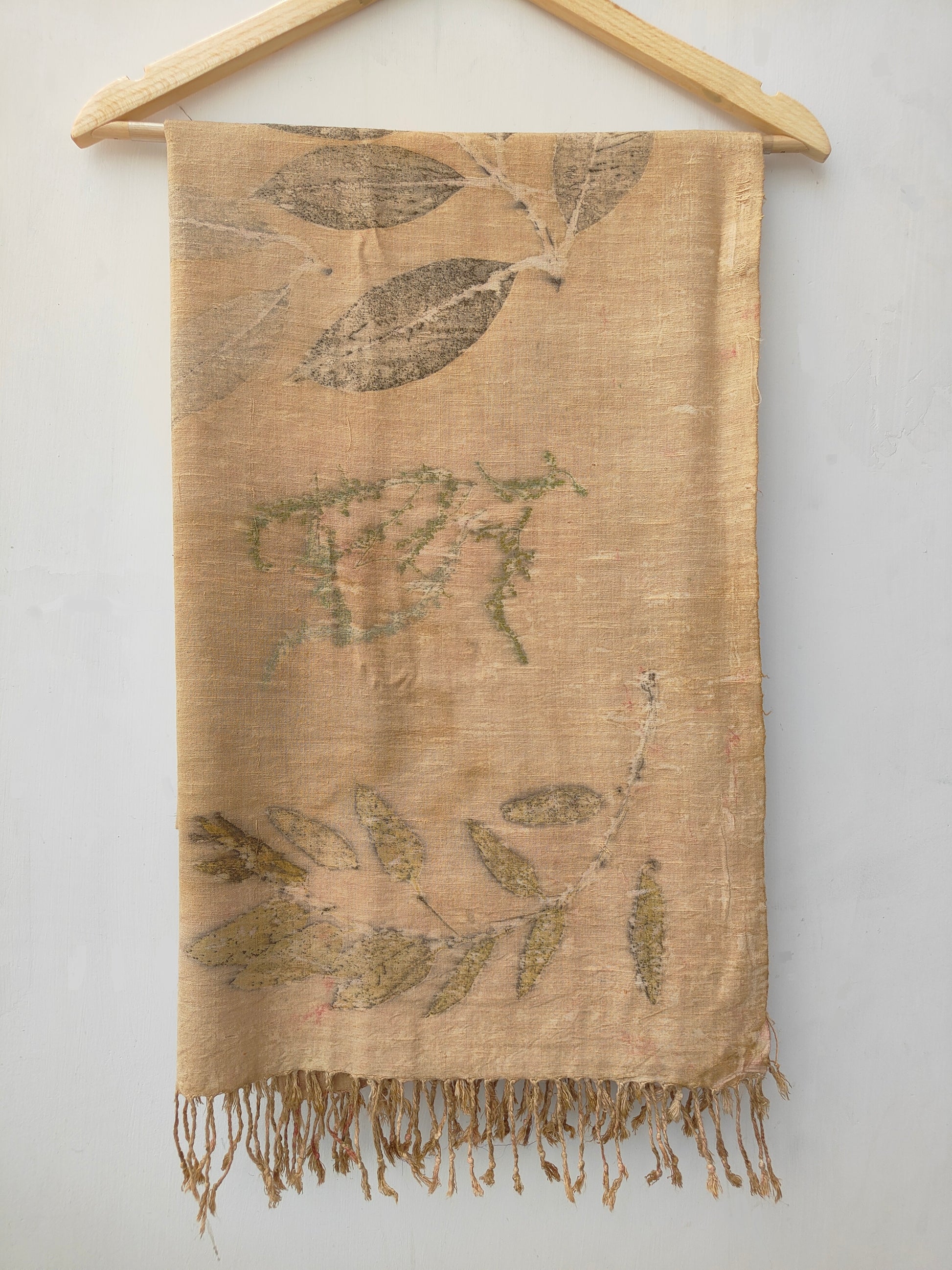 A hanging eri silk scarf