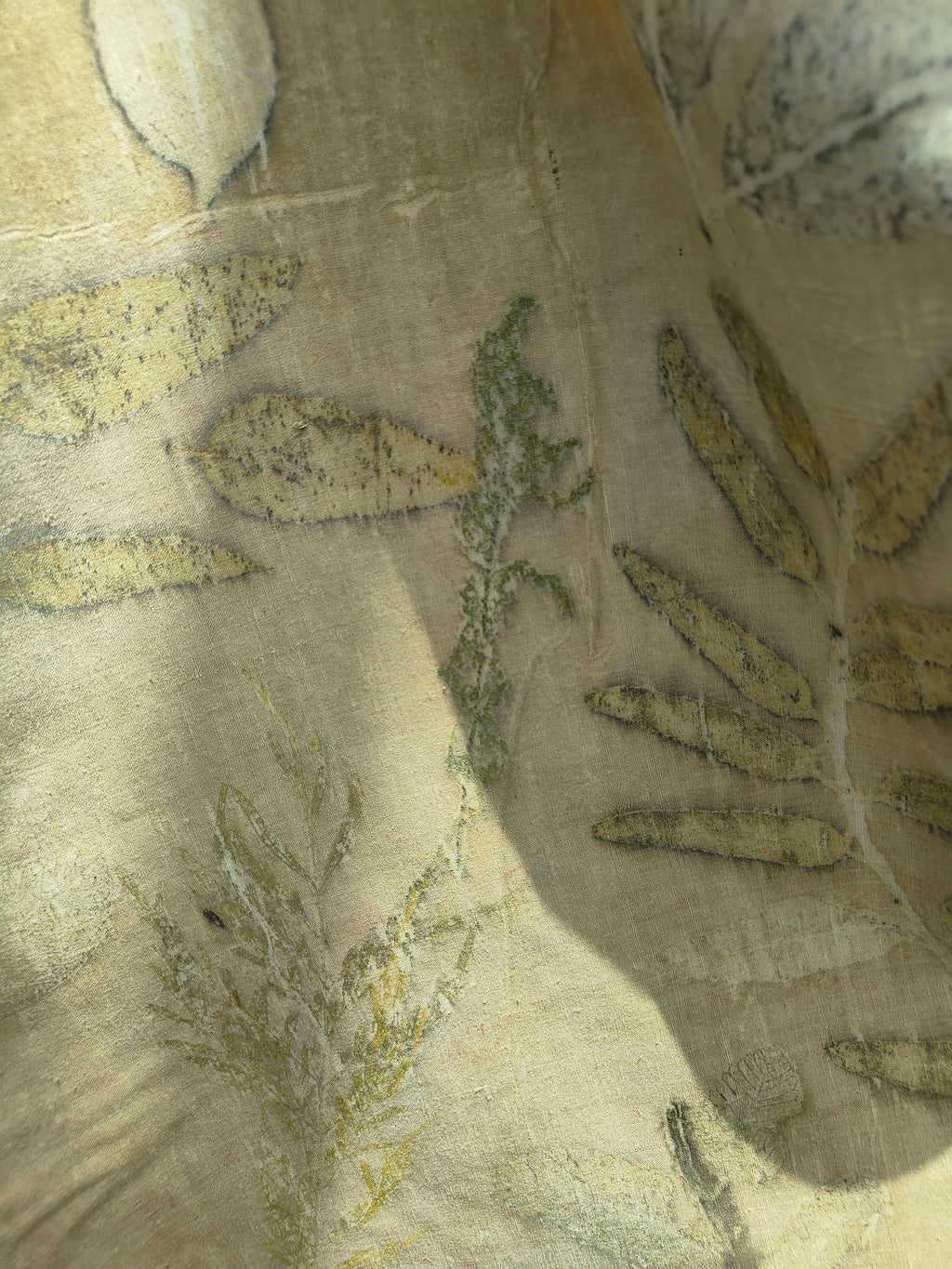 Leaf Mosaic Ahimsa (Eri) Silk Wrap Scarf