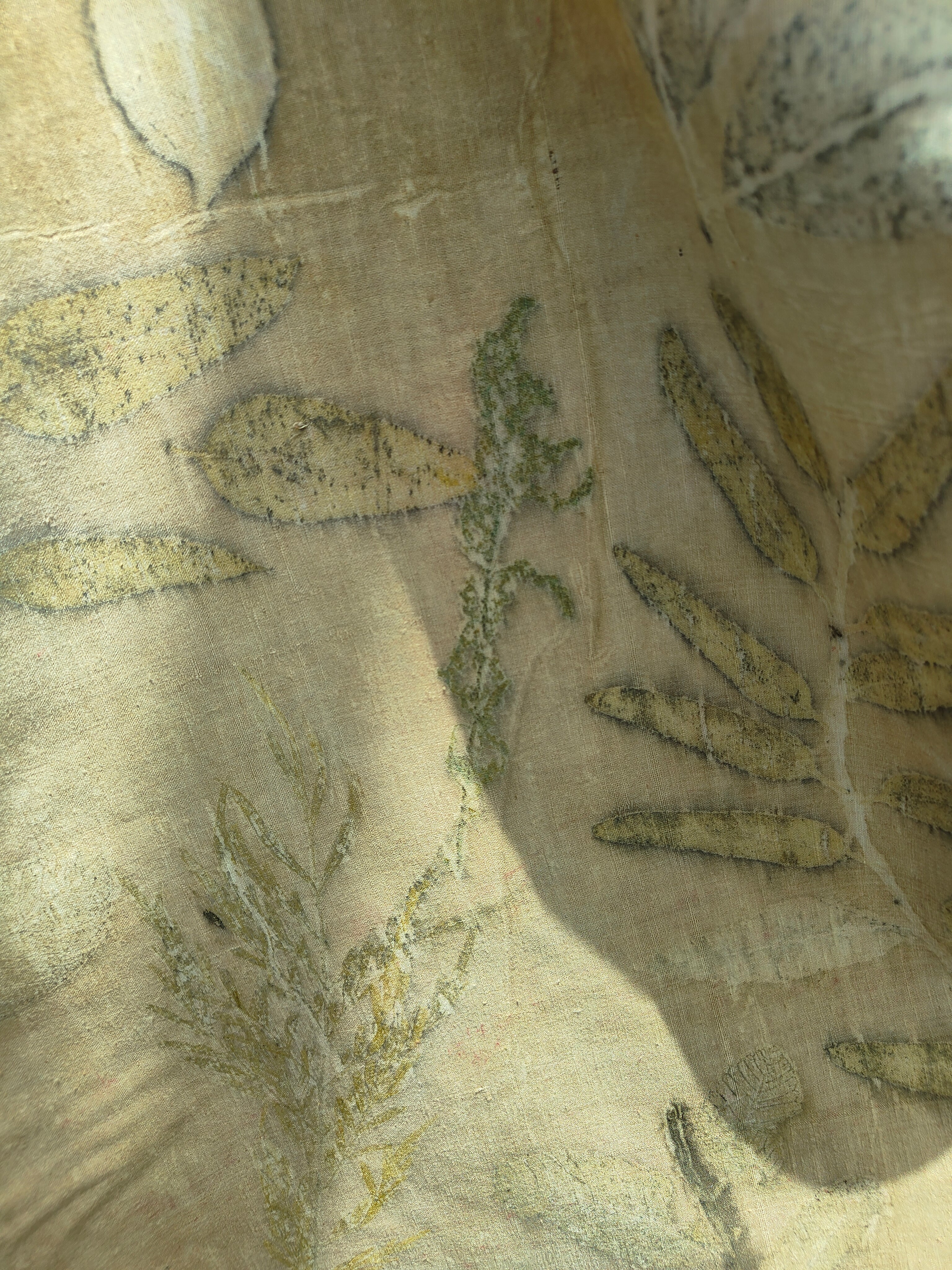 Leaf Mosaic Ahimsa (Eri) Silk Wrap Scarf