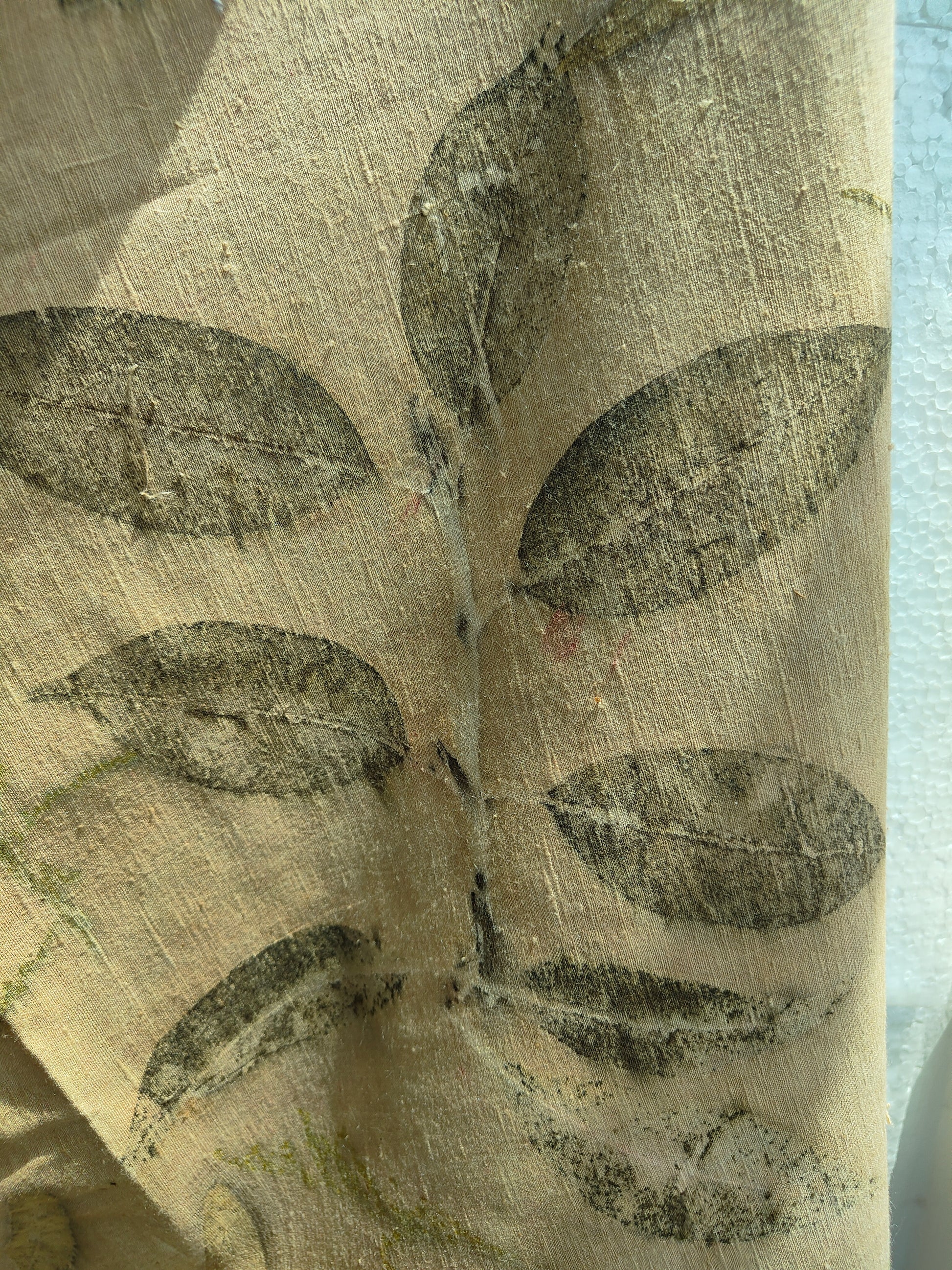 Leaf Mosaic Ahimsa (Eri) Silk Wrap Scarf