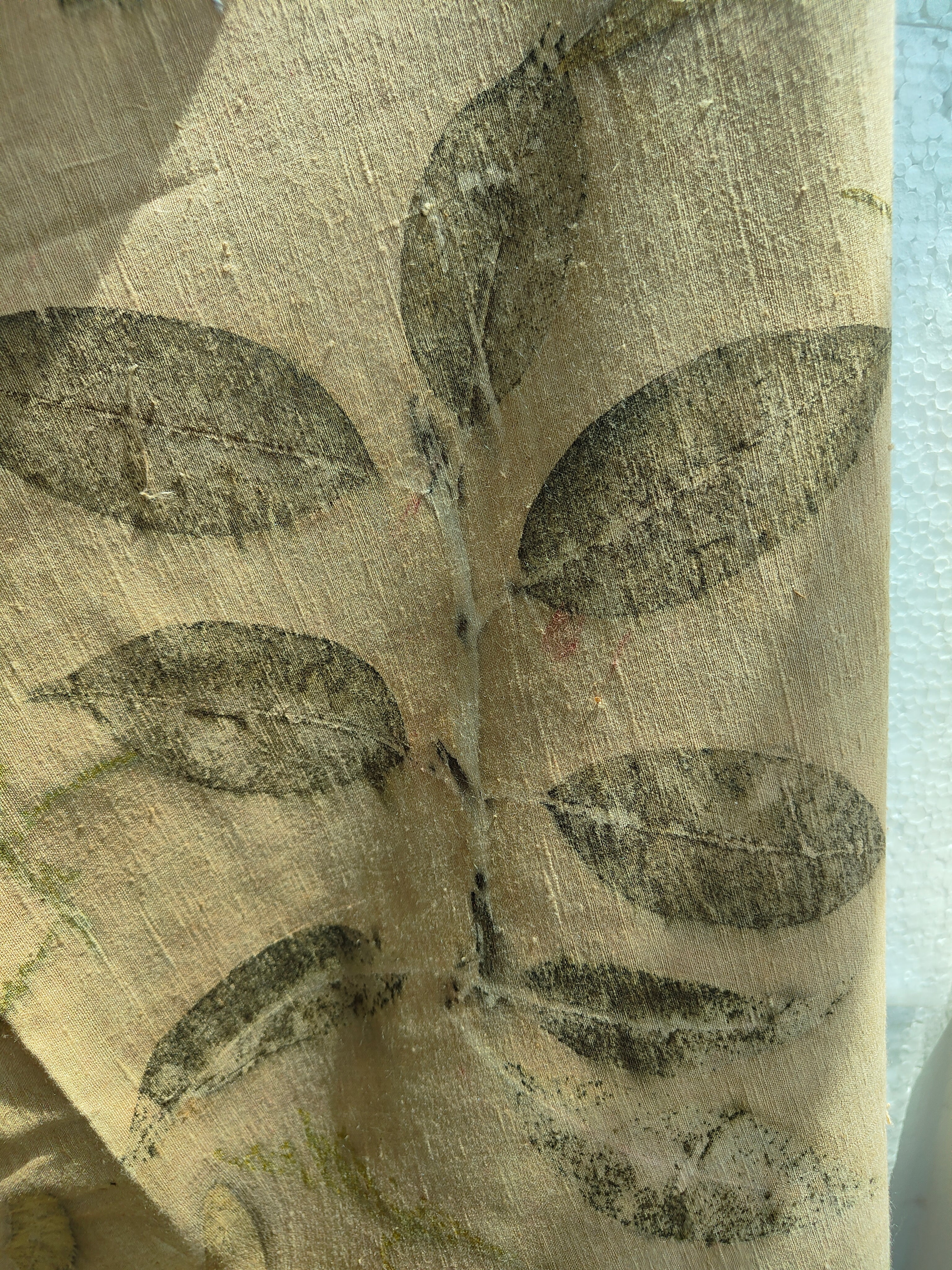 Leaf Mosaic Ahimsa (Eri) Silk Wrap Scarf