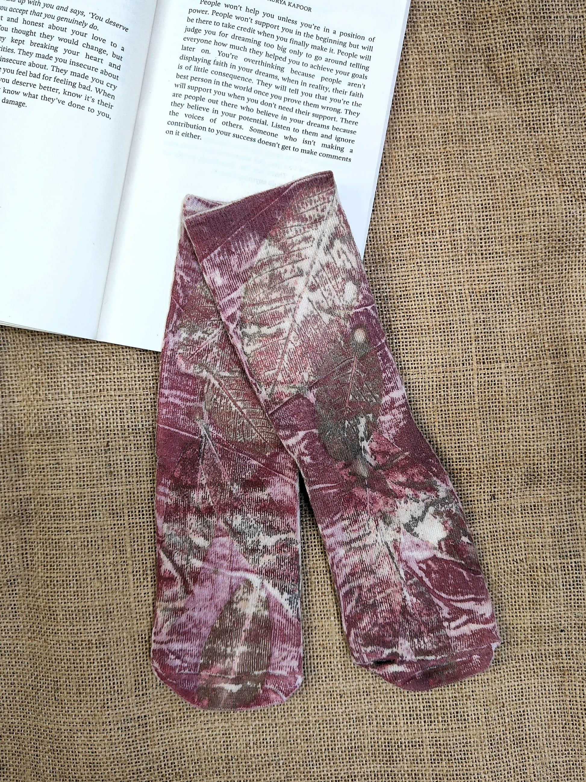 Madder Walk Pure Cotton Ecoprinted Socks on book of kokikar 
