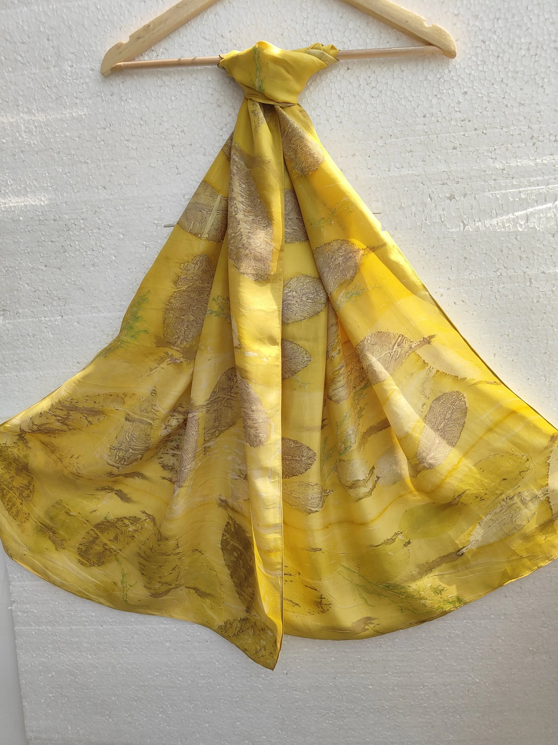 Marigold Radiance Ecoprinted Silk Scarf