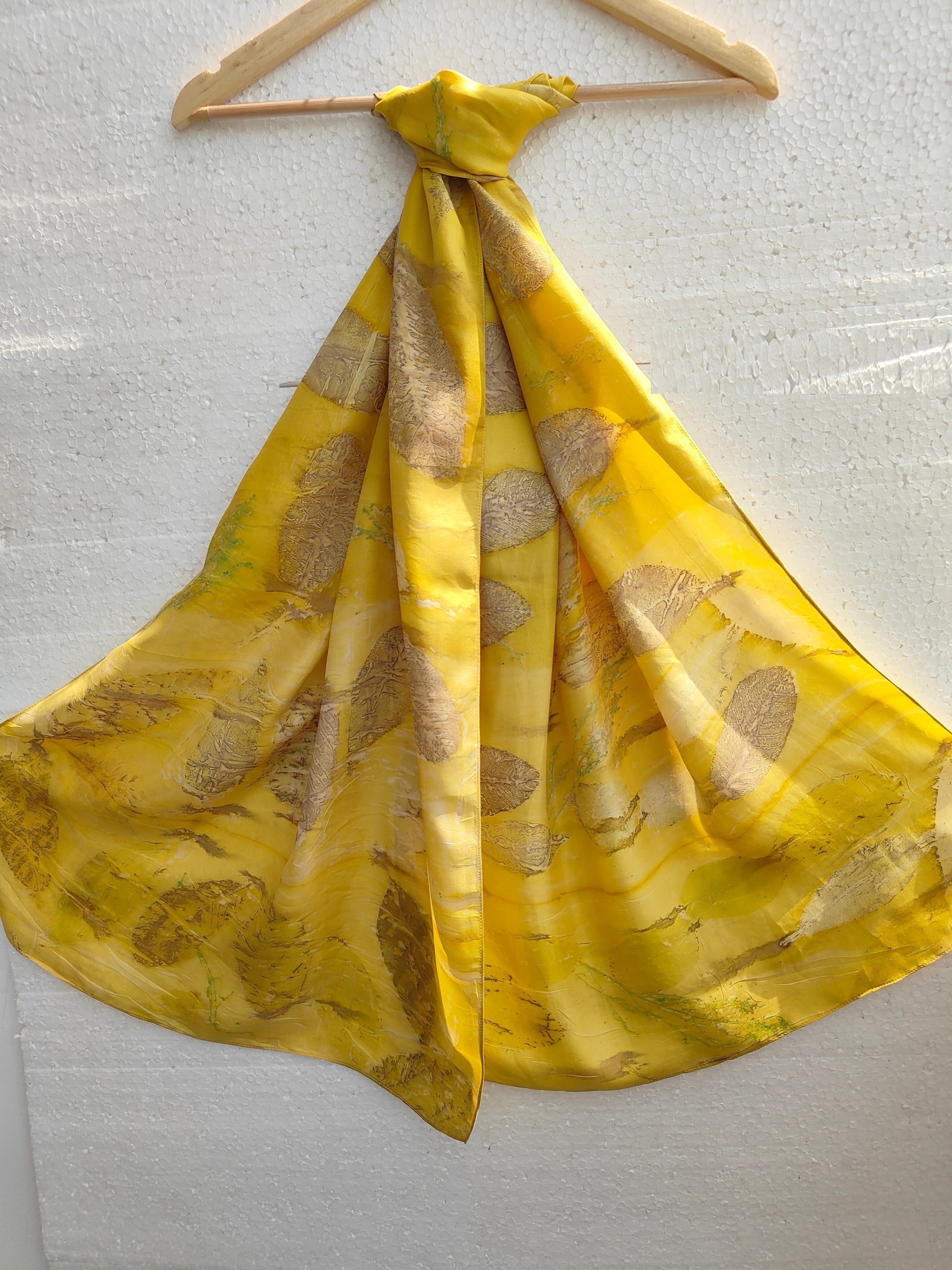 Marigold Radiance Ecoprinted Silk Scarf