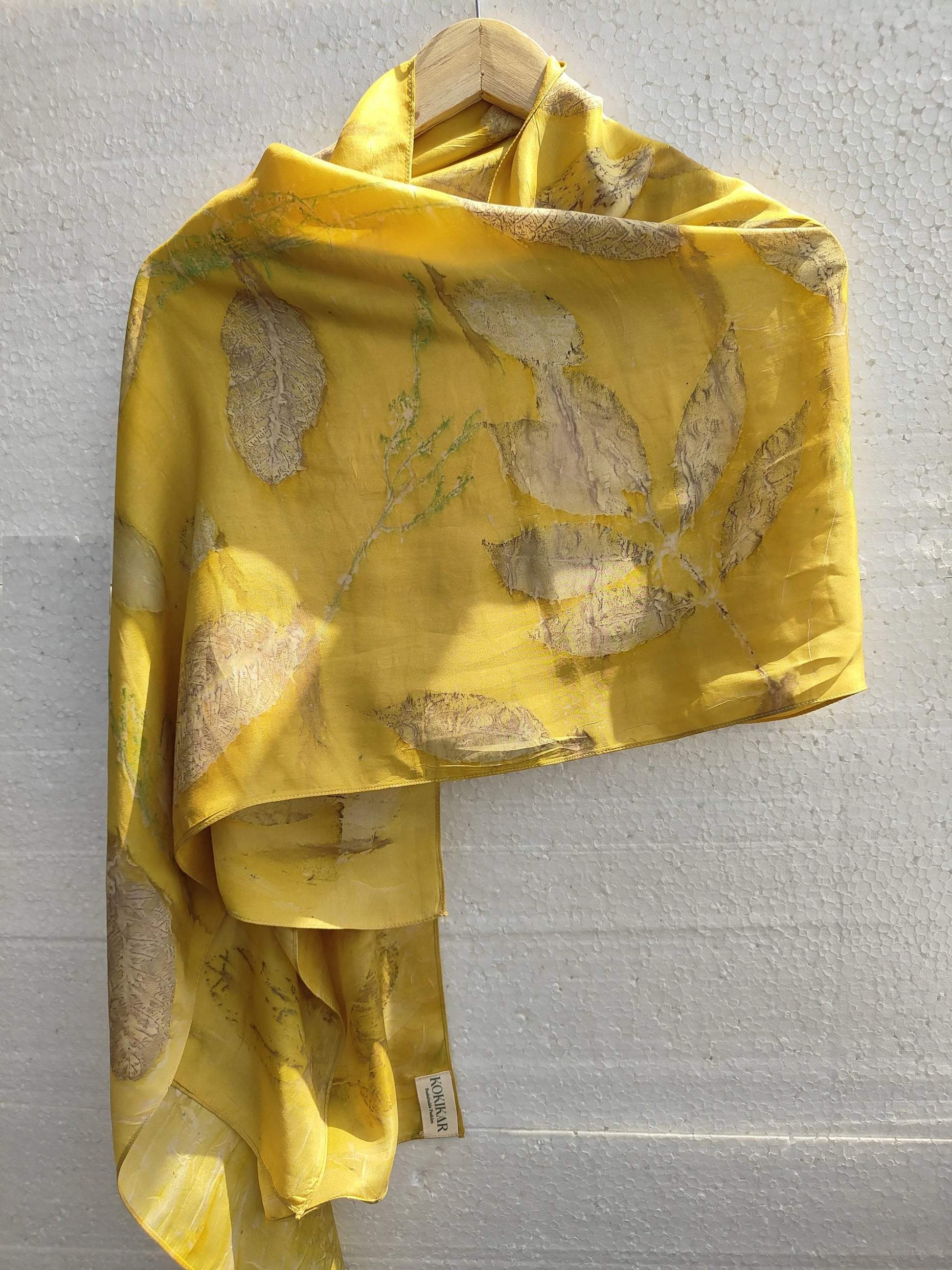 Marigold Radiance Ecoprinted Silk Scarf