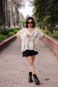 Marigold dotted Kaftan Flared Top
