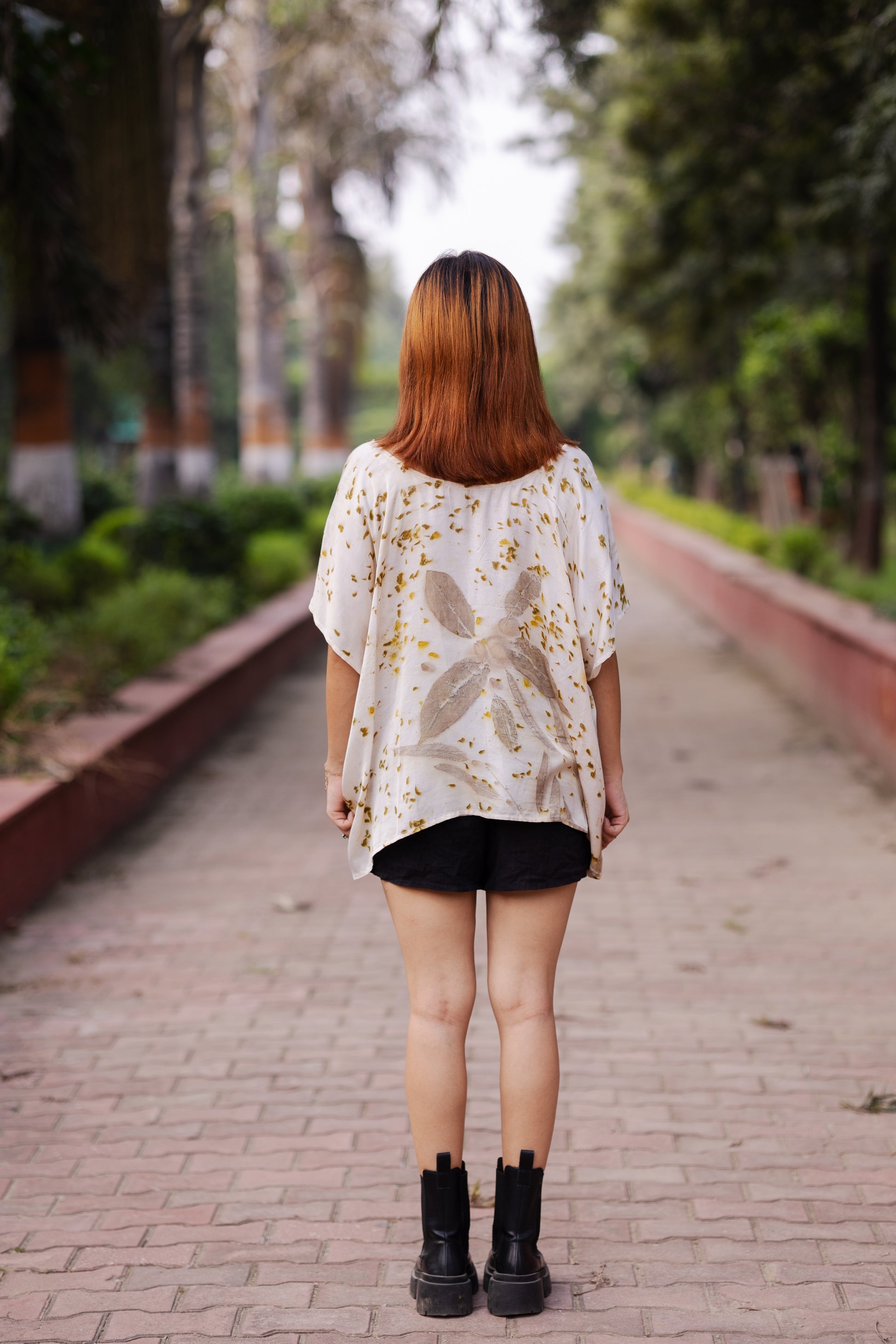 Marigold dotted Modal Flared Top