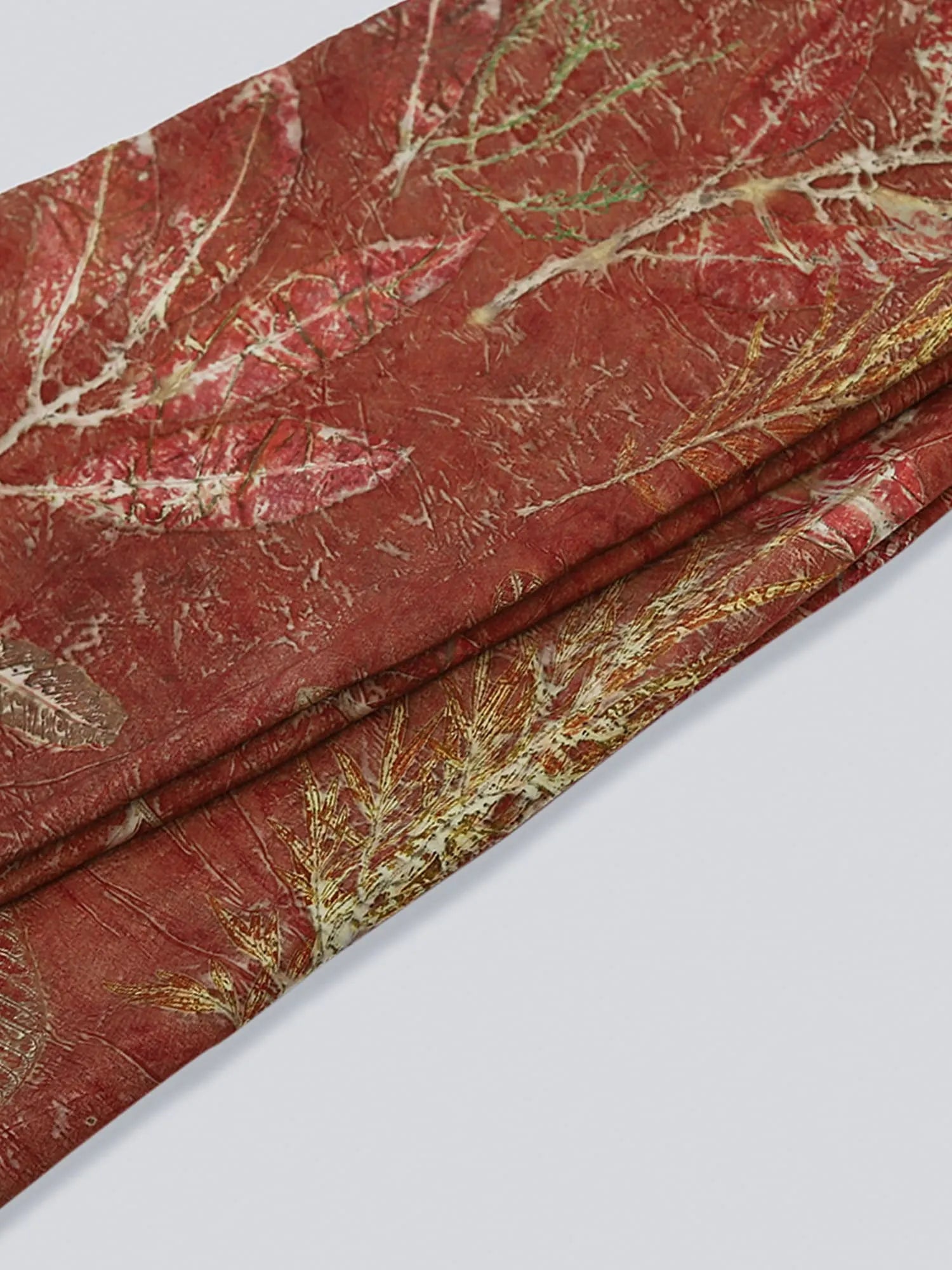 Maroon Ecoprinted Silk Saree by kokikar Elegant