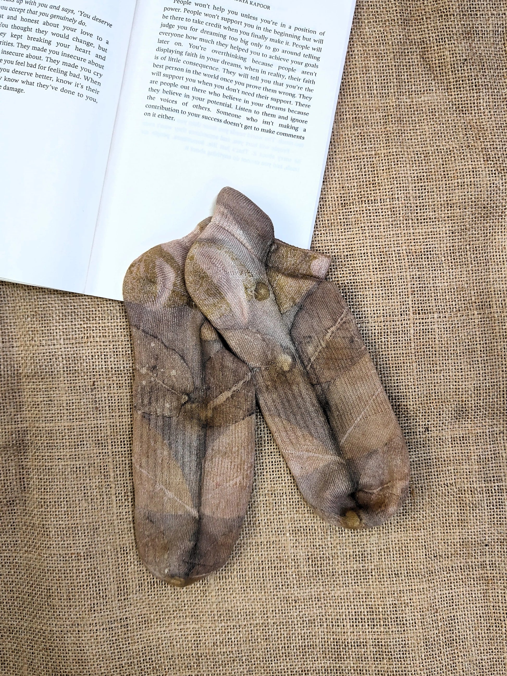 Mocha Ecoprinted Pure Cotton Socks