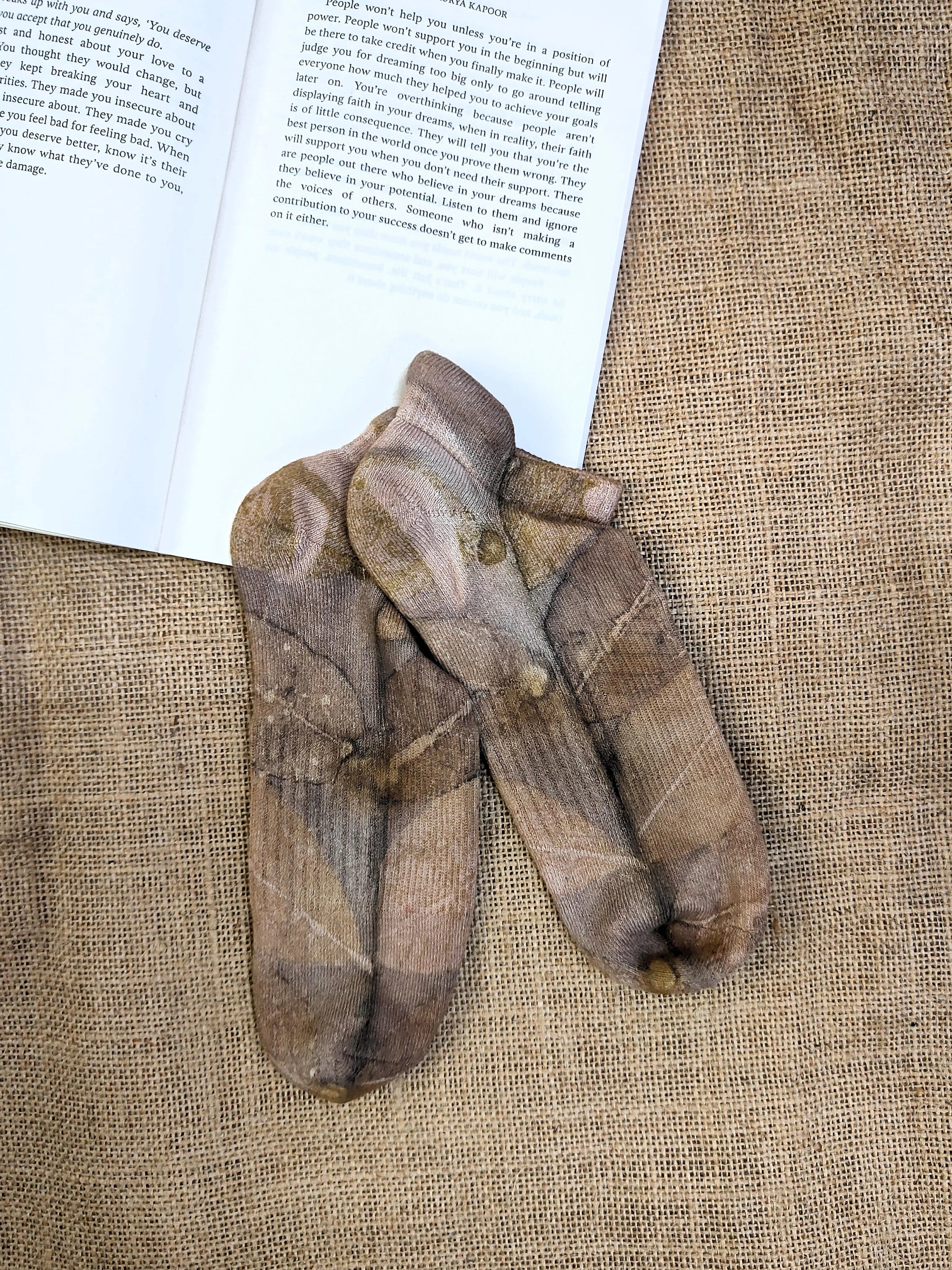 Mocha Ecoprinted Pure Cotton Ecoprinted Socks kokikar 