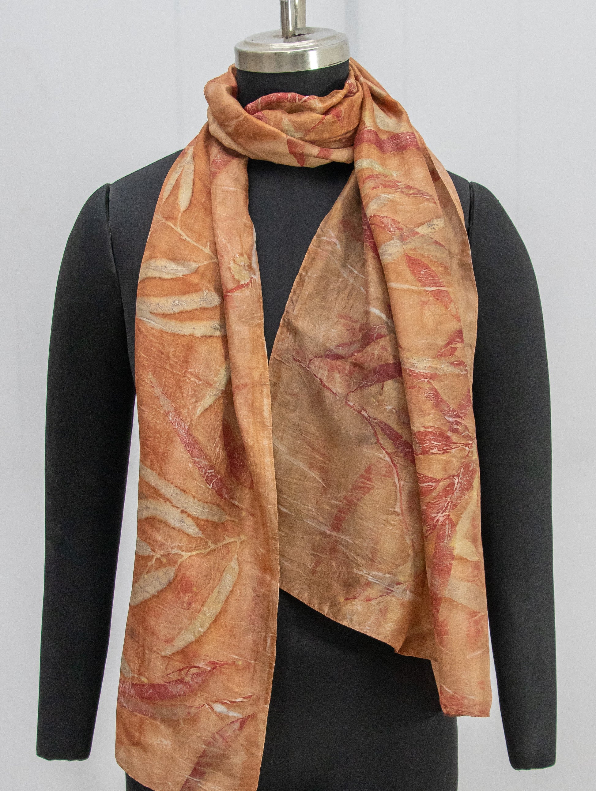 Mocha Mousse Botanical Pure Silk Scarf