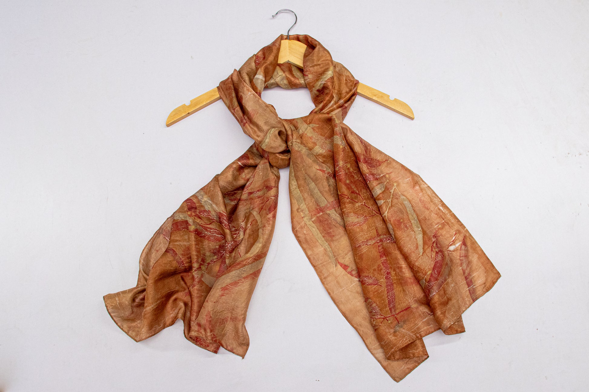 Mocha Mousse Botanical Pure Silk Scarf
