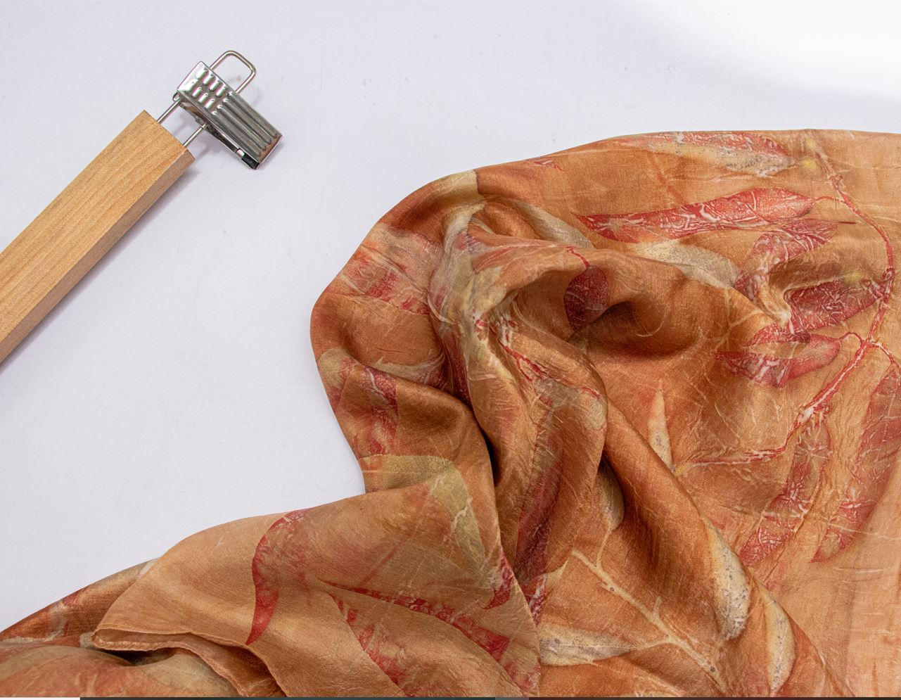 Mocha Mousse Botanical Pure Silk Scarf