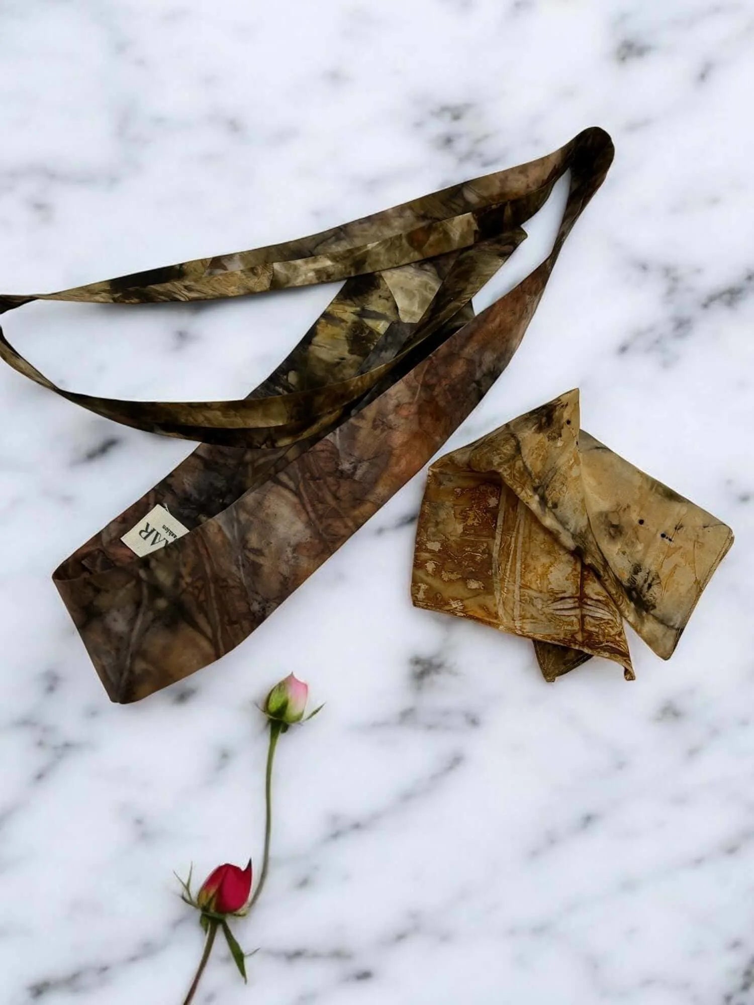 Mozart Harmony Ecoprinted Pure Silk Tie and Pocket Square