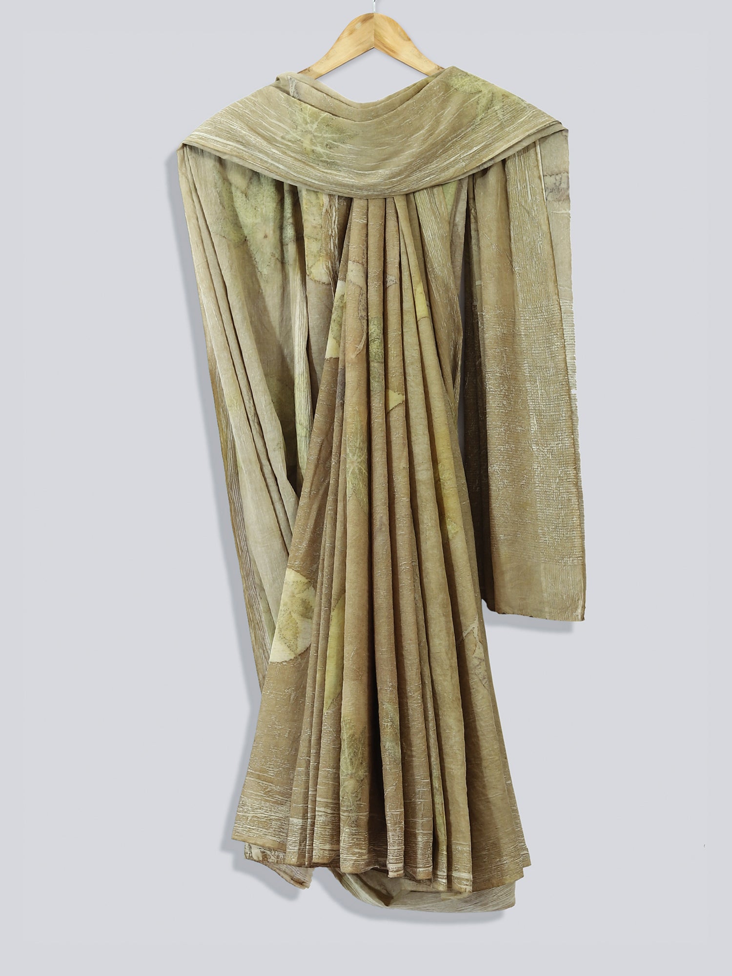 An ecoprinted draped saree