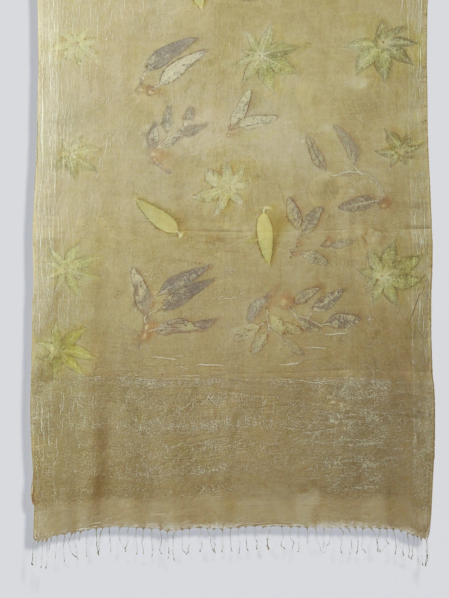 Naturally Dyed Mulmul Ecoprinted Saree by kokikar 
