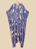 Blue ecoprinted kaftan on kokikar wall