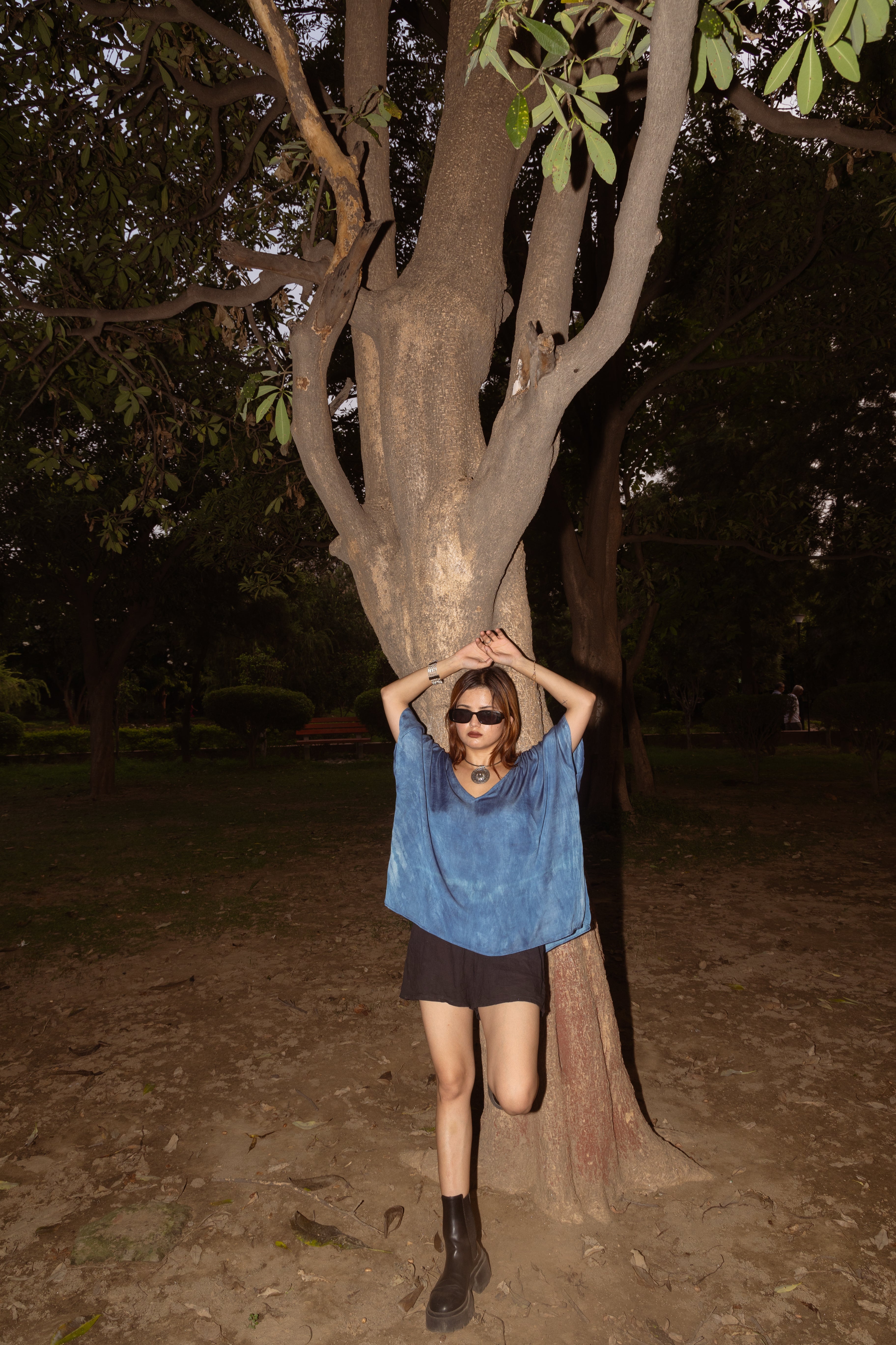 Ocean Blue Kaftan Flared Top