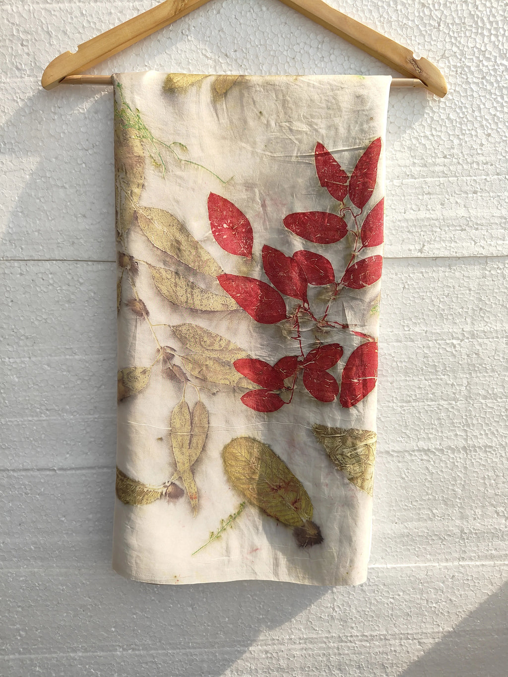 Opal Essence Silk White Saree on hanger