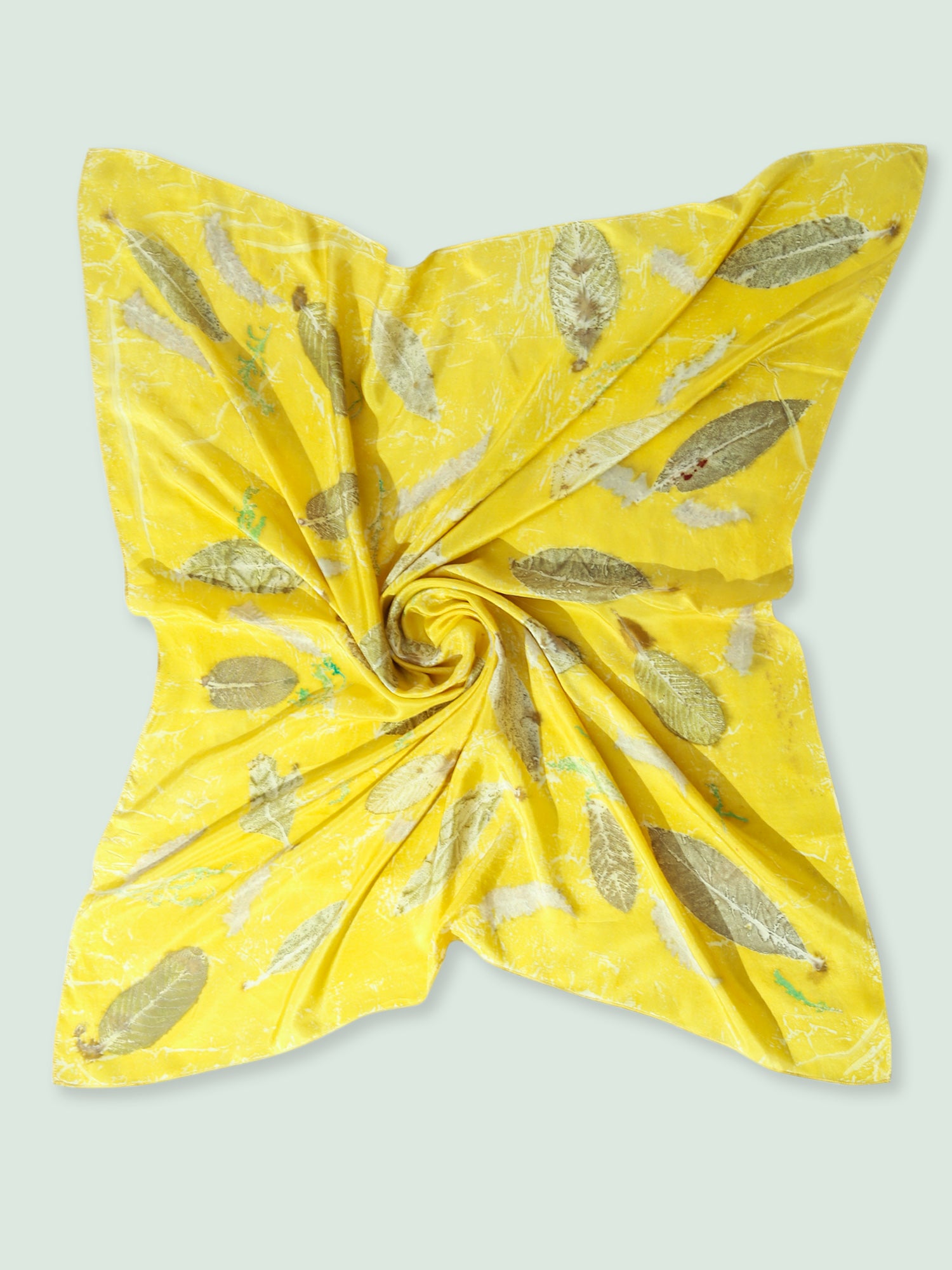 Ecoprinted guava silk scarf