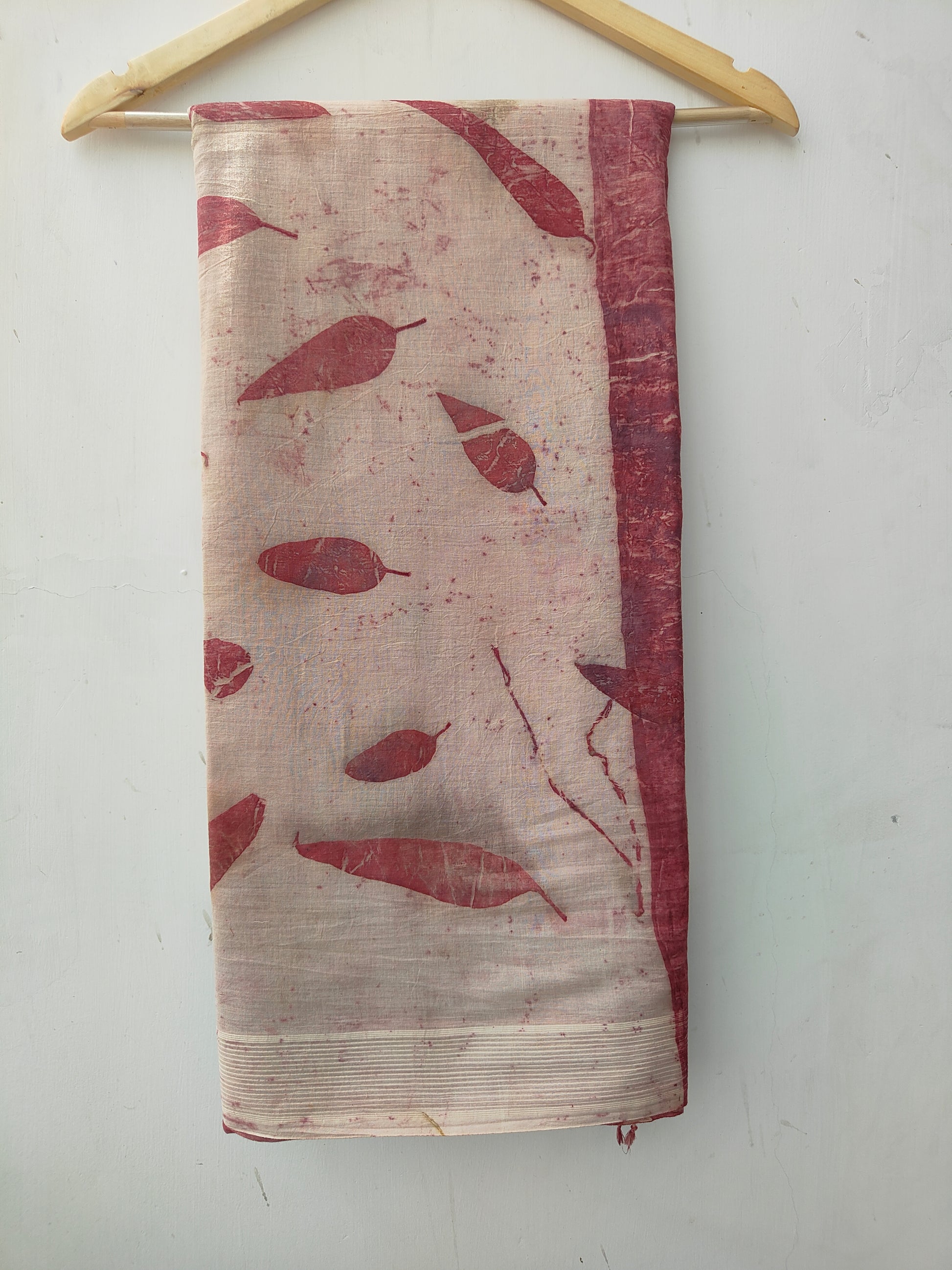 Breezy Bloom Eco-Printed Mulmul Cotton Saree