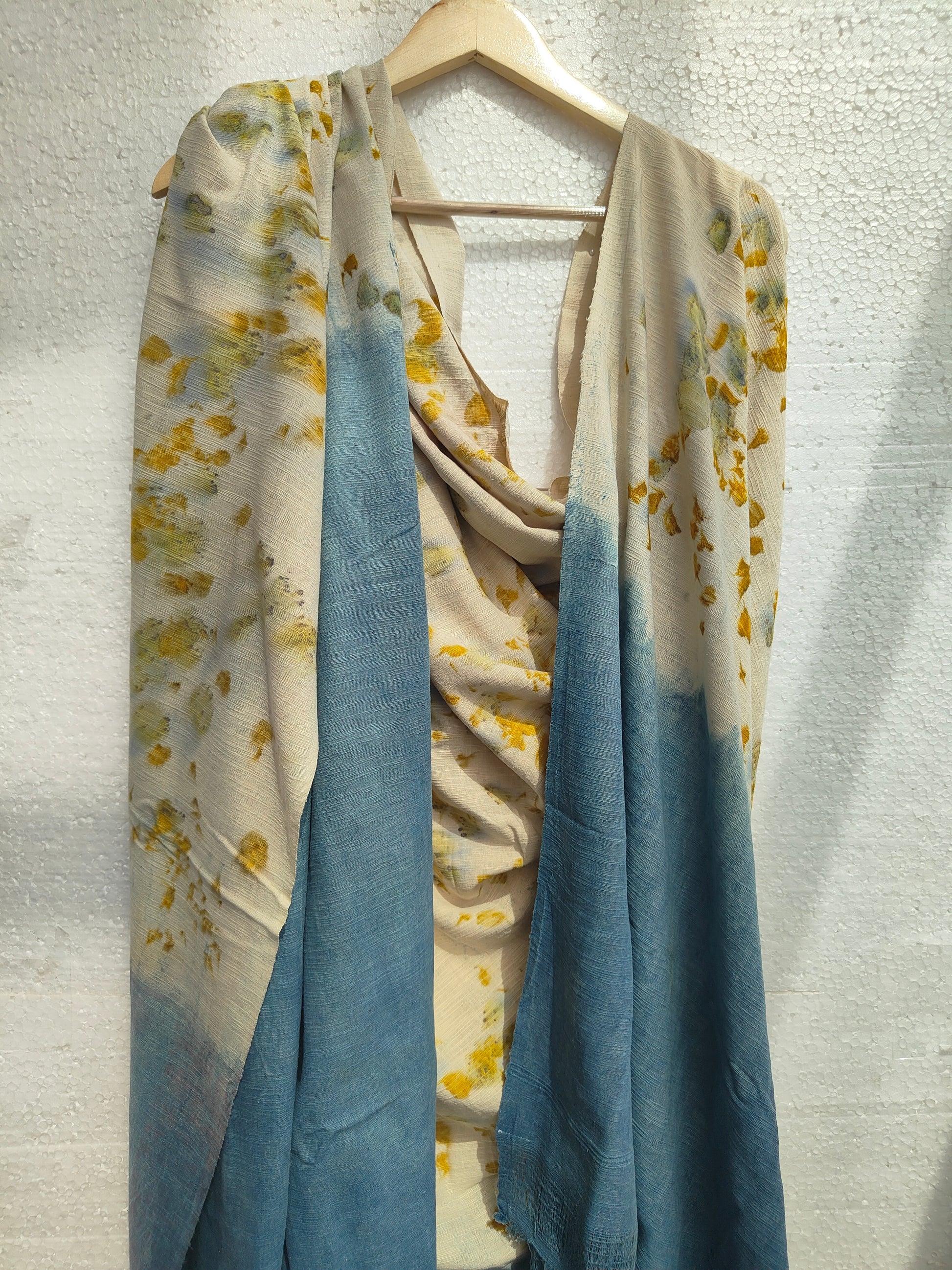 A marigold printed eri silk scarf