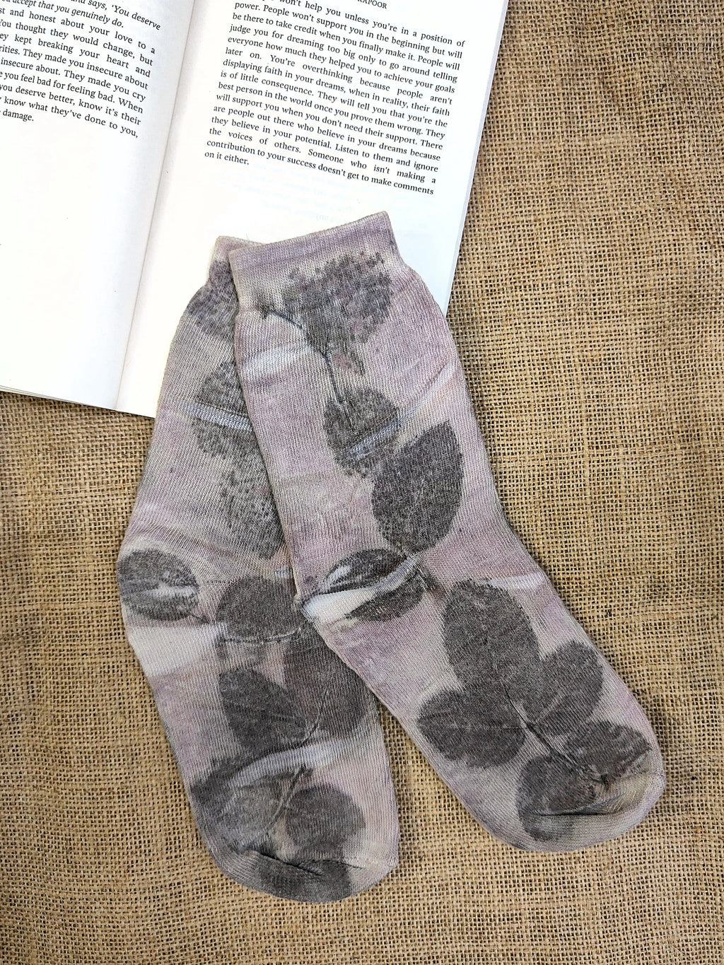 Rosy Toes Pure Cotton Ecoprinted Socks kokikar 