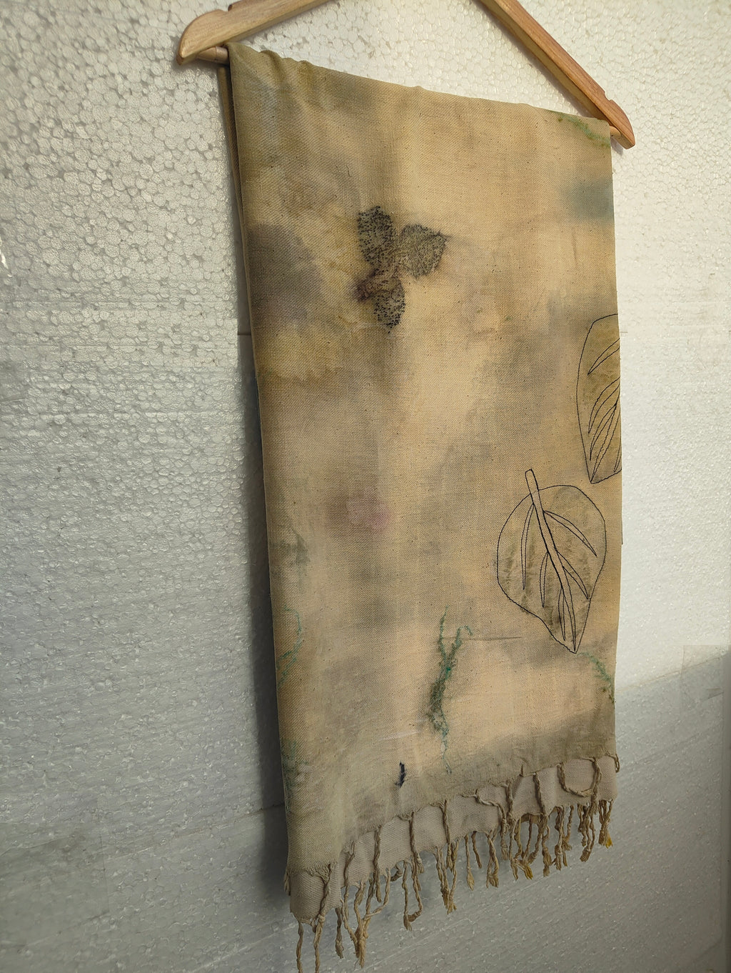 A hanging Eri Silk Scarf