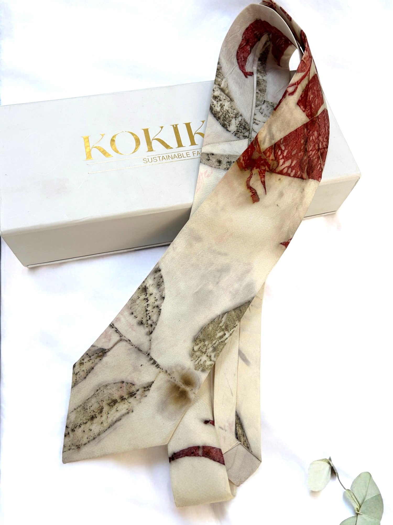 Tansen Tribute Ecoprinted Pure Silk Tie and Pocket Square
