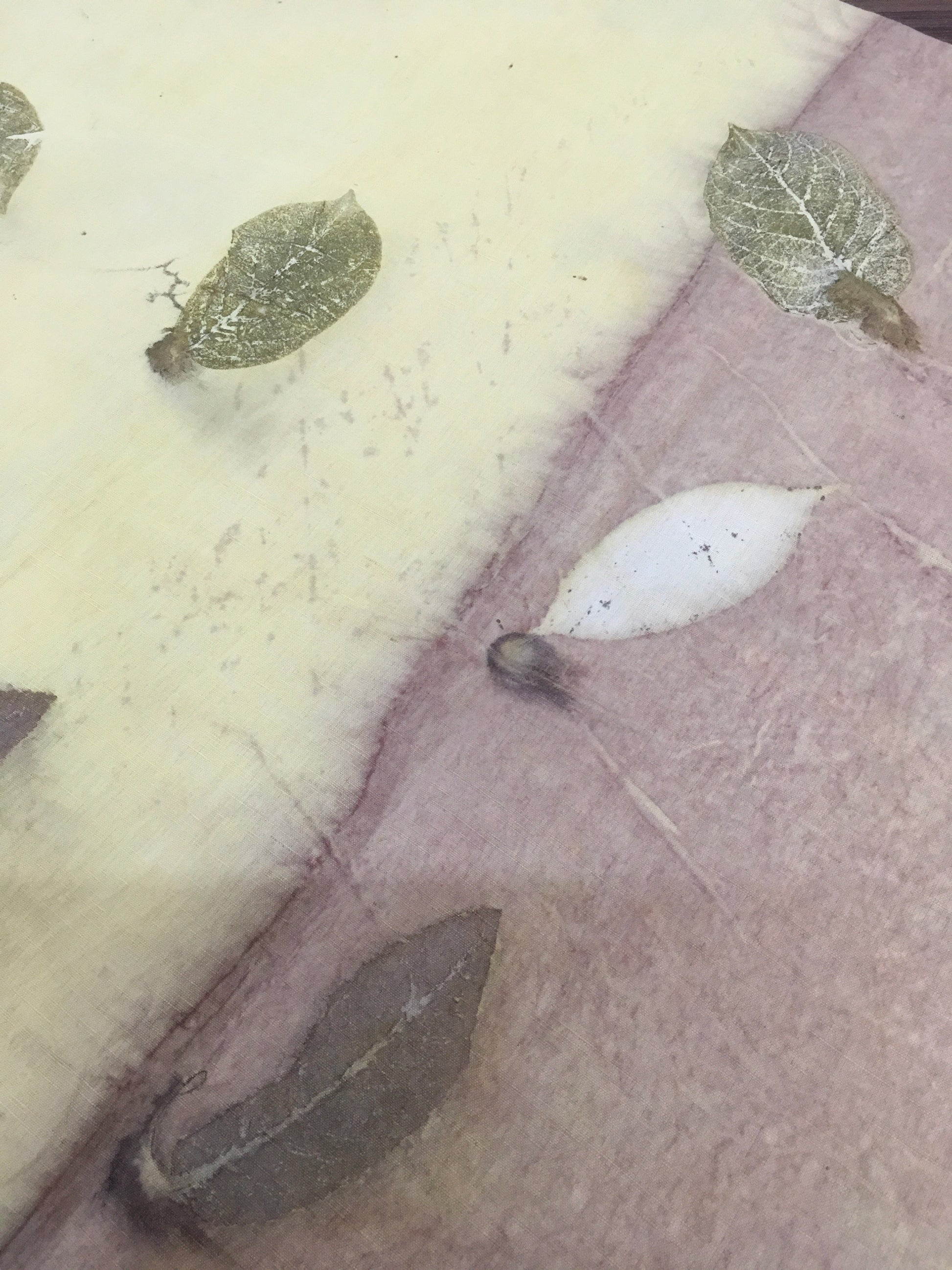 Linen Blend Handmade Ecoprinted Fabric