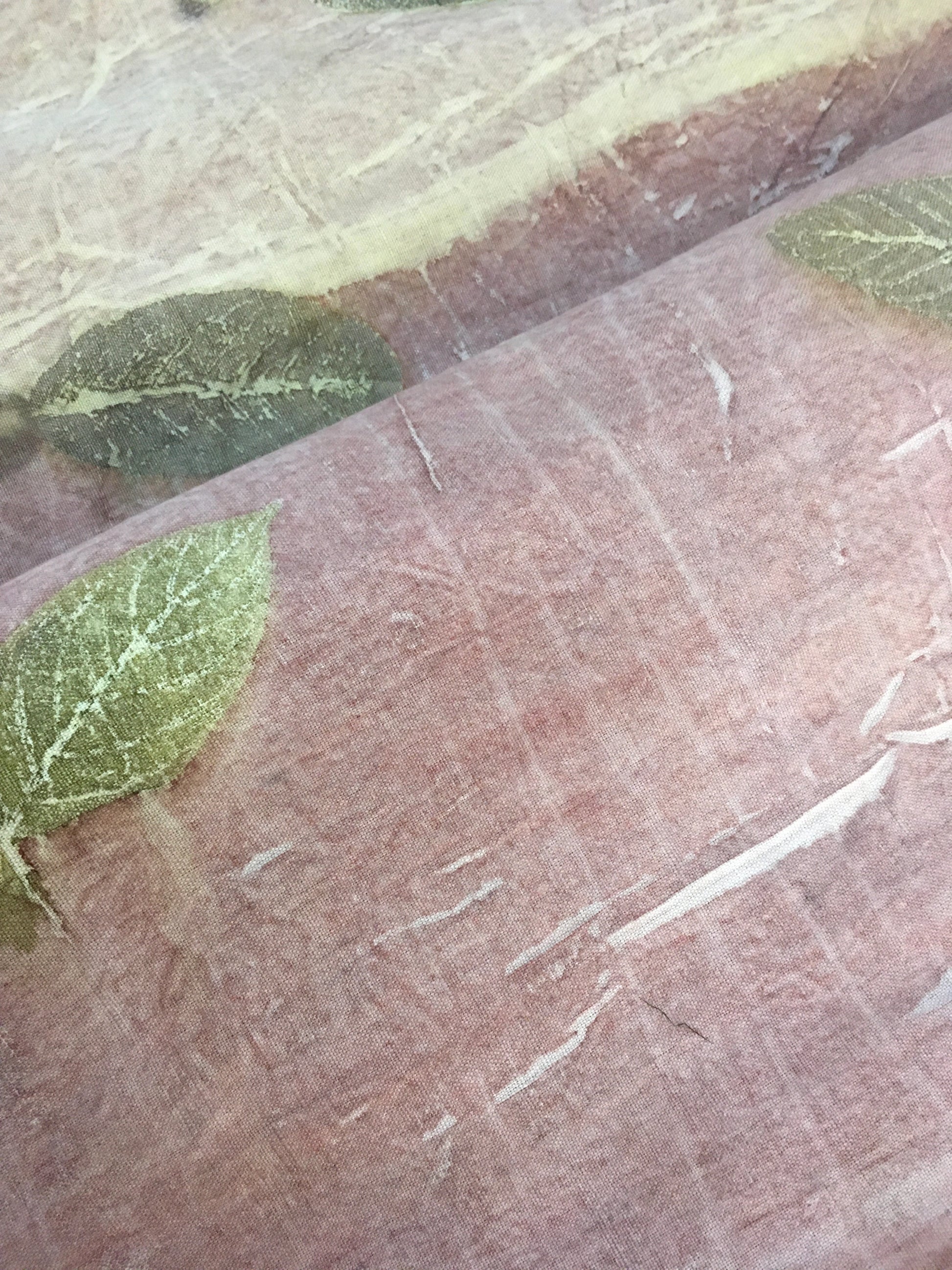 Linen Blend Handmade Ecoprinted Fabric