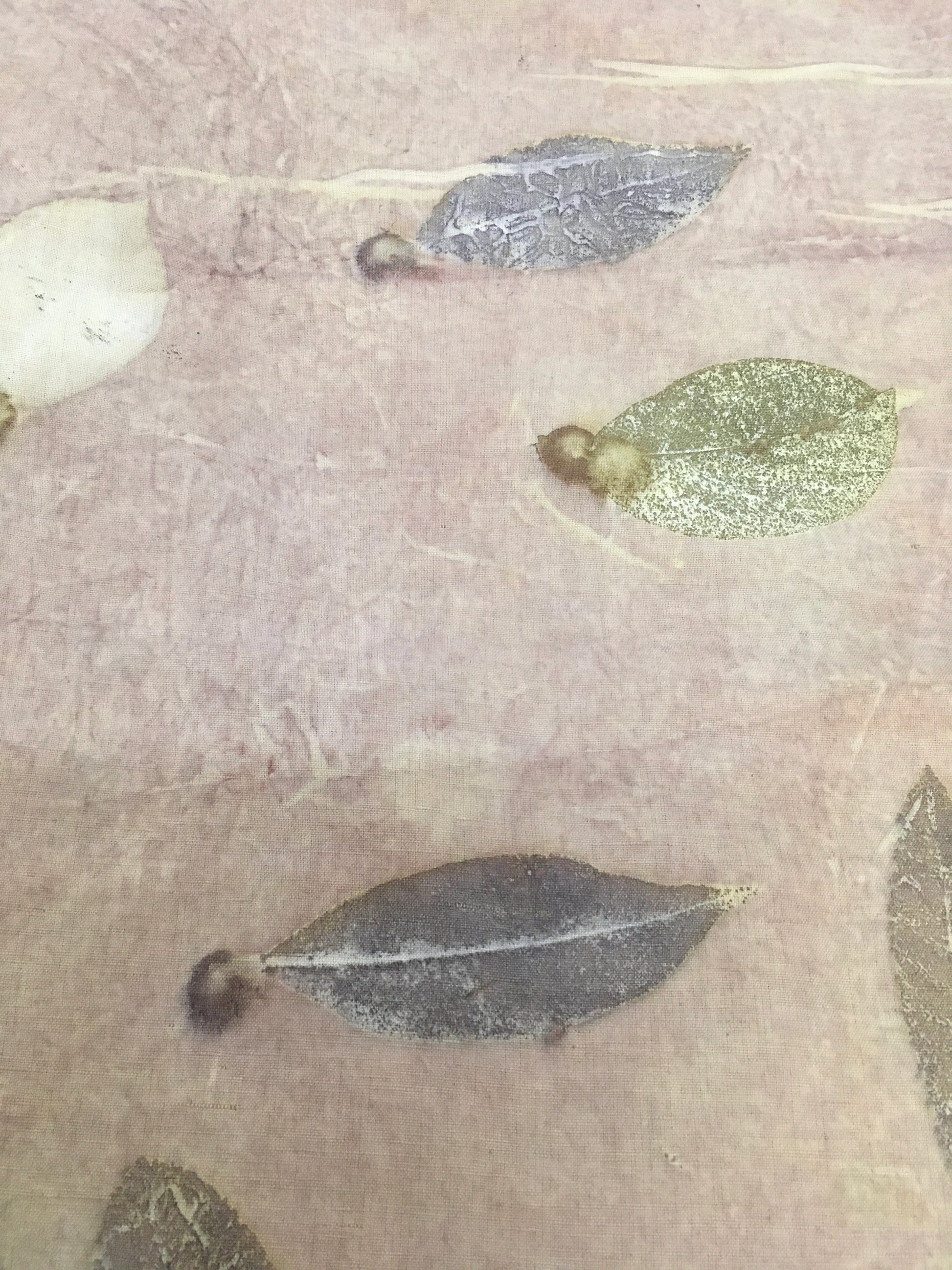 Linen Blend Handmade Ecoprinted Fabric