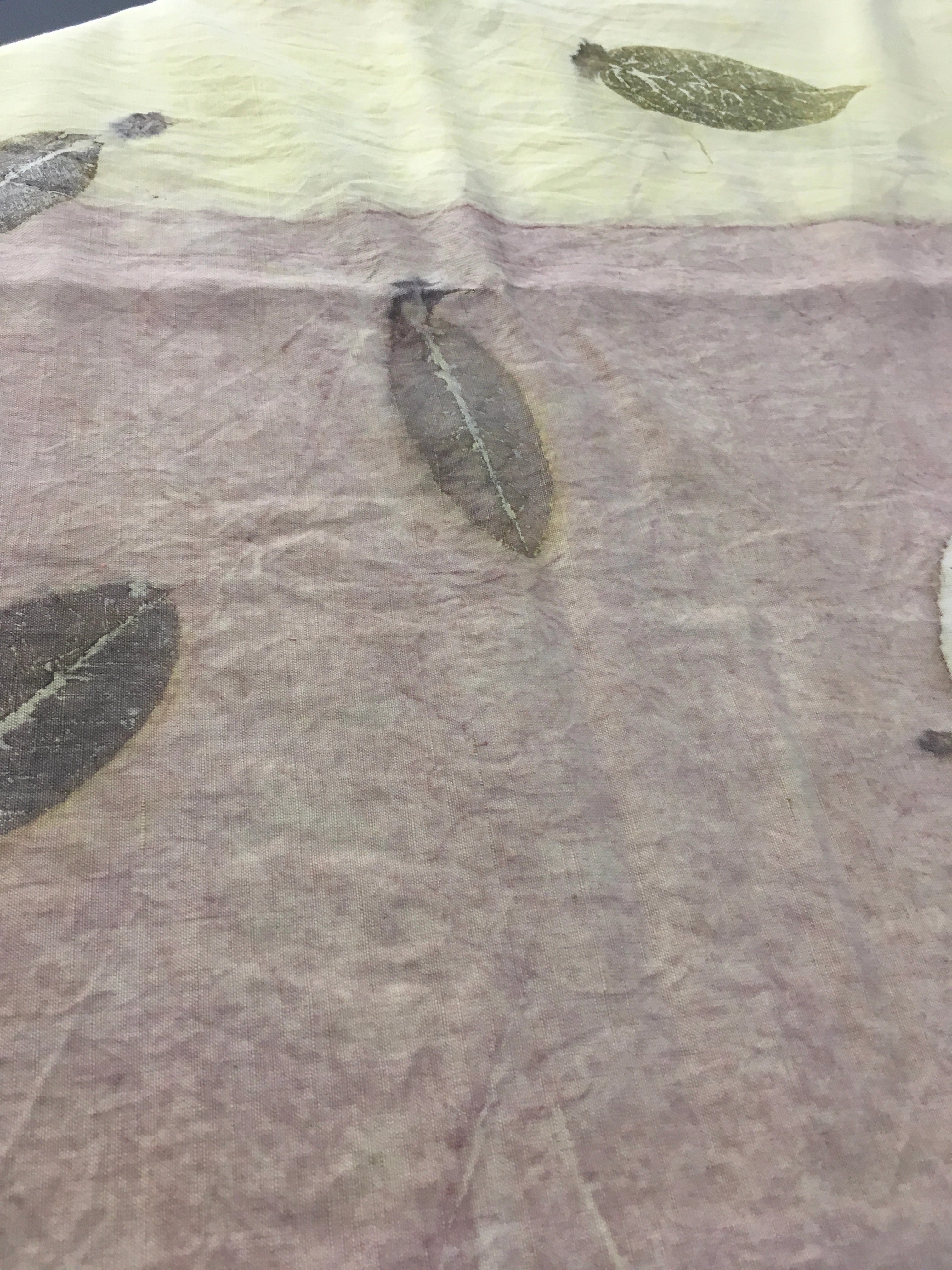 Linen Blend Handmade Ecoprinted Fabric