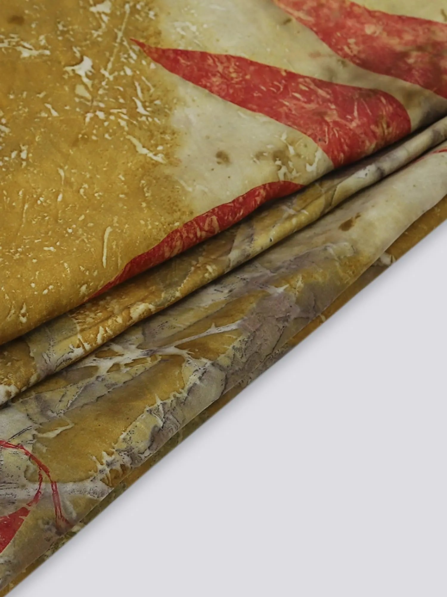 Side close up of Twilight ecoprinted Pure Silk Saree by kokikar 