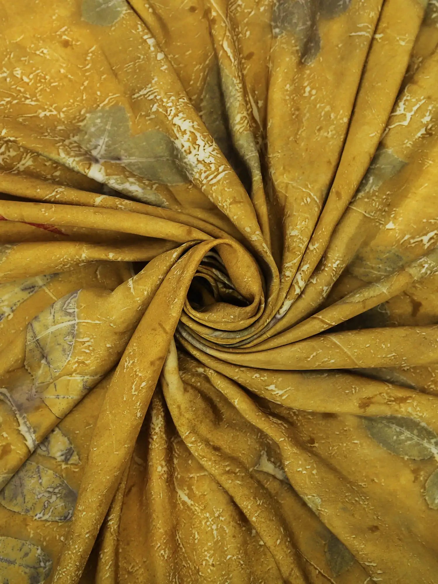 Upper view of Twilight ecoprinted Pure Silk Saree by kokikar 